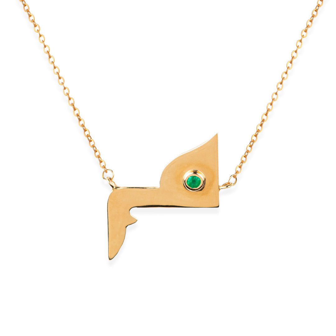 M.Fitaihi Alif - Gold Letter "م" Necklace