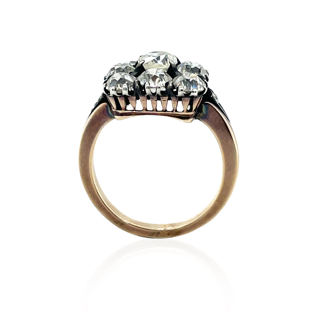 Vintage Nine-Stone Diamond Cluster Ring