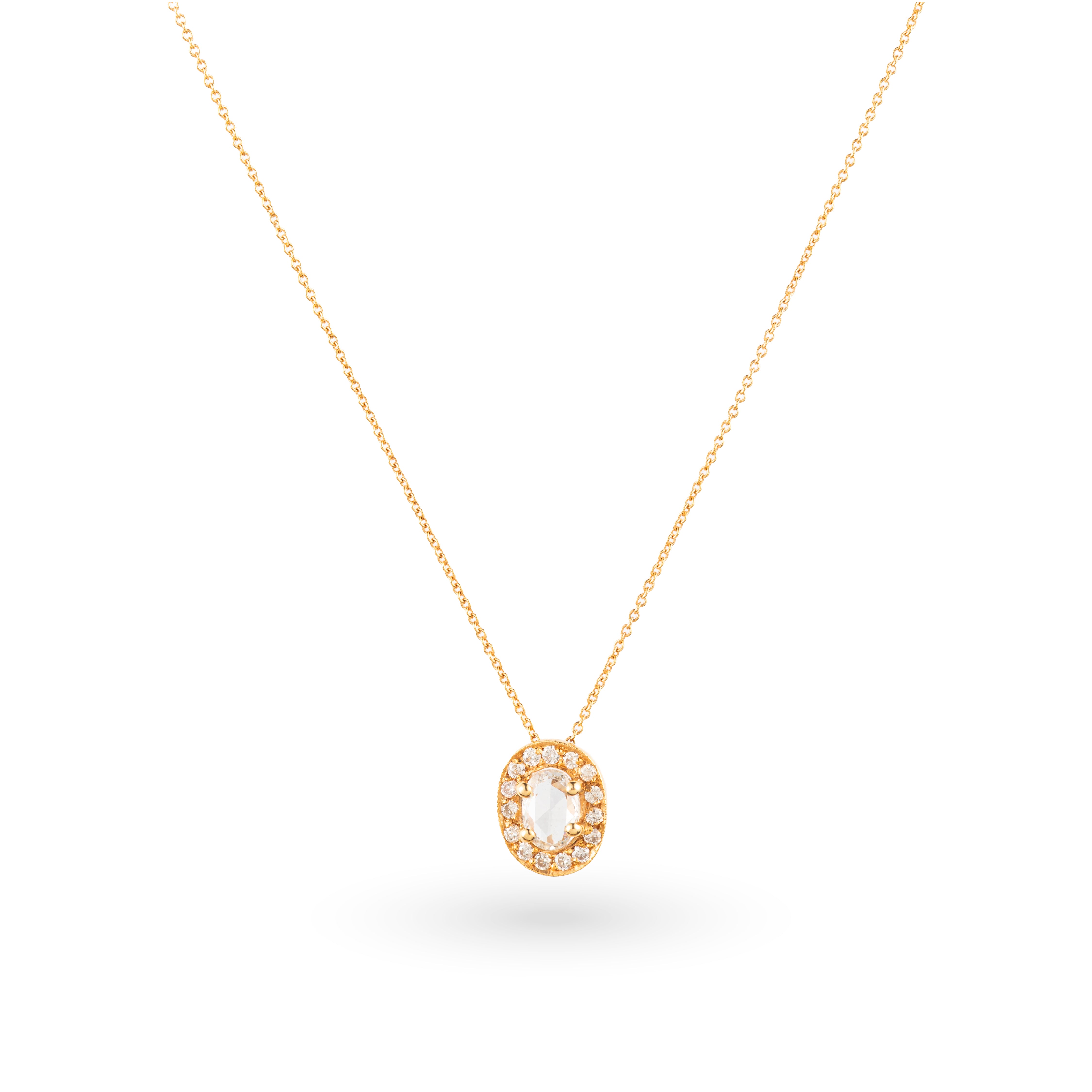 Oval shape Gold & Diamond Necklace