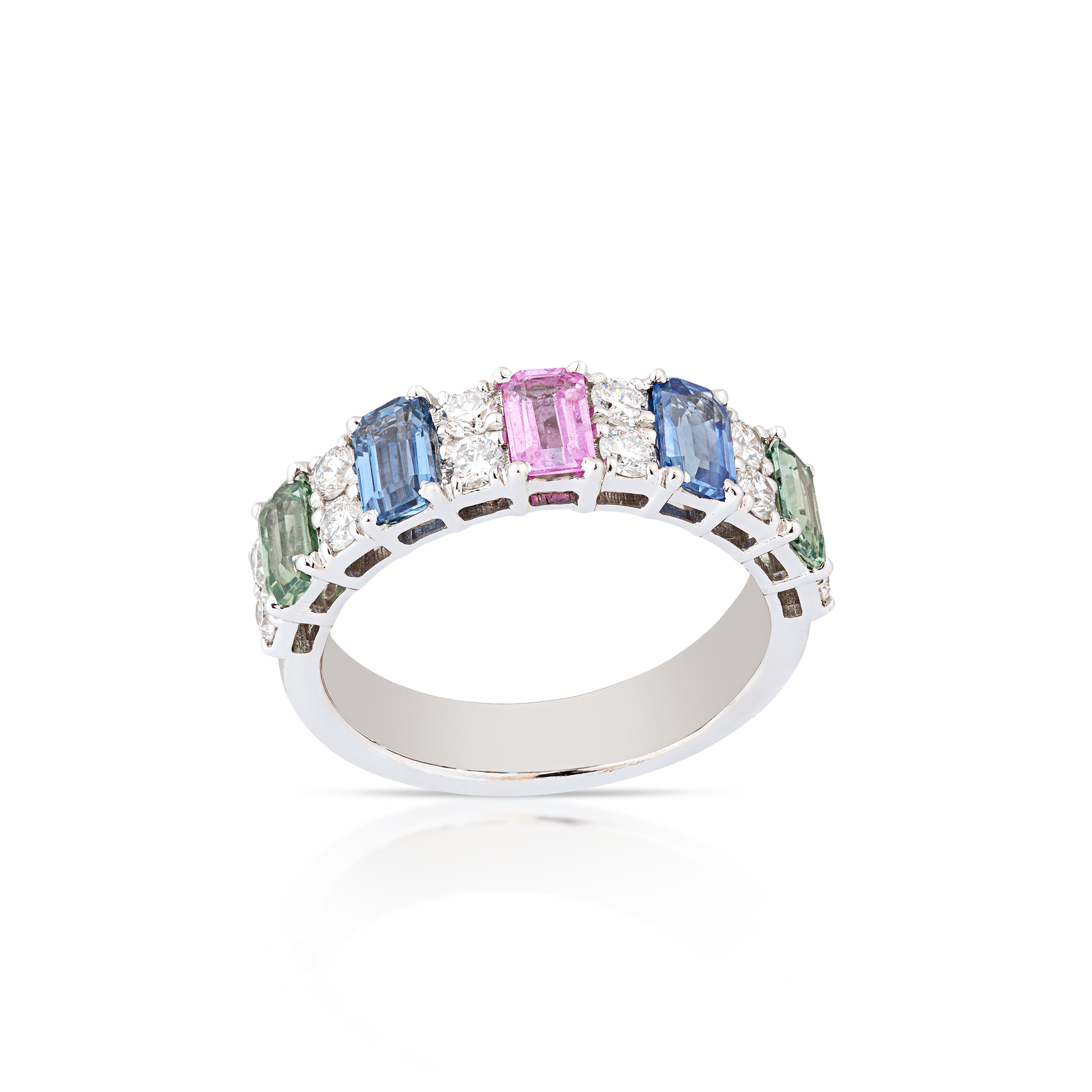 Color-Stoned Diamond Ring
