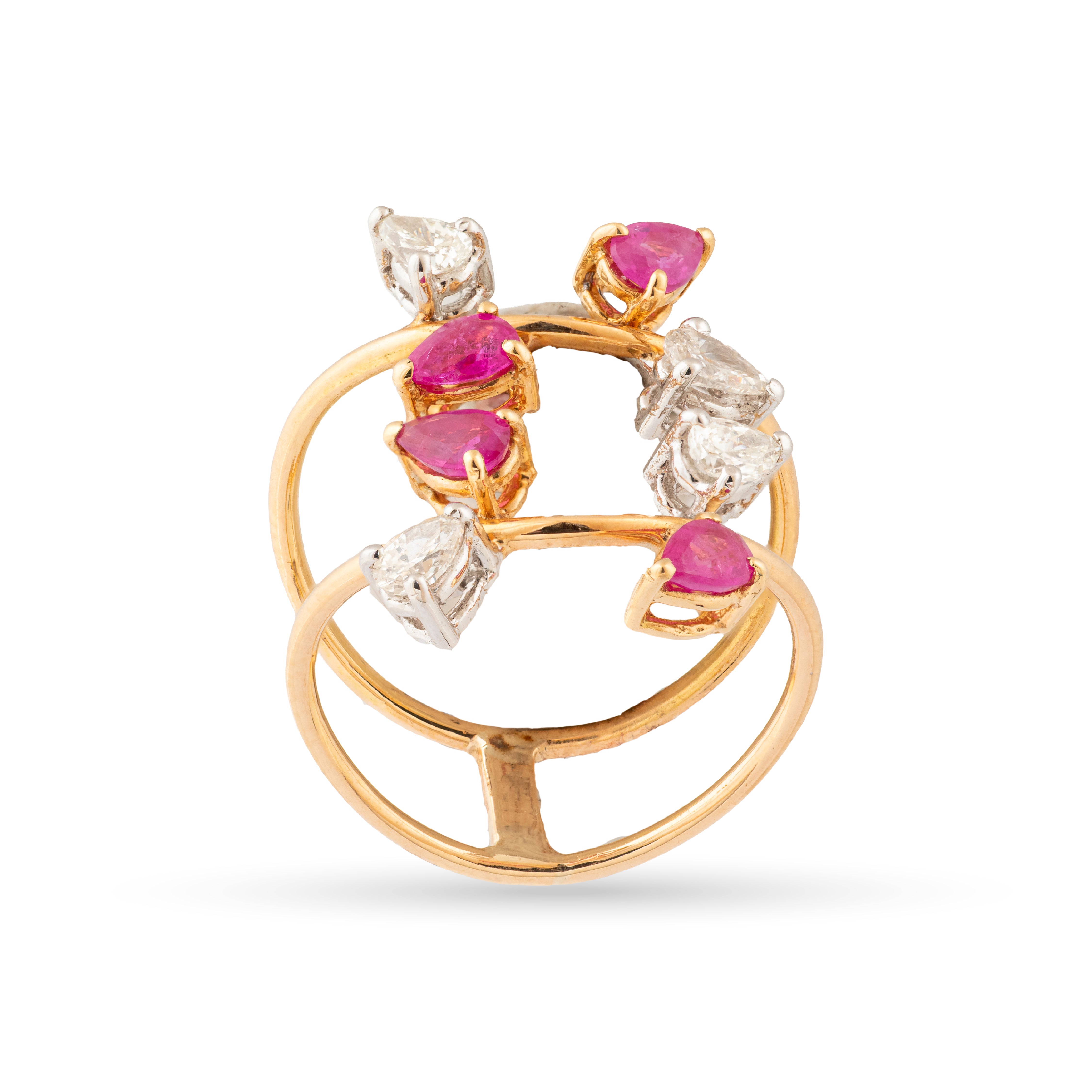 Spiral Pear Diamond Ring