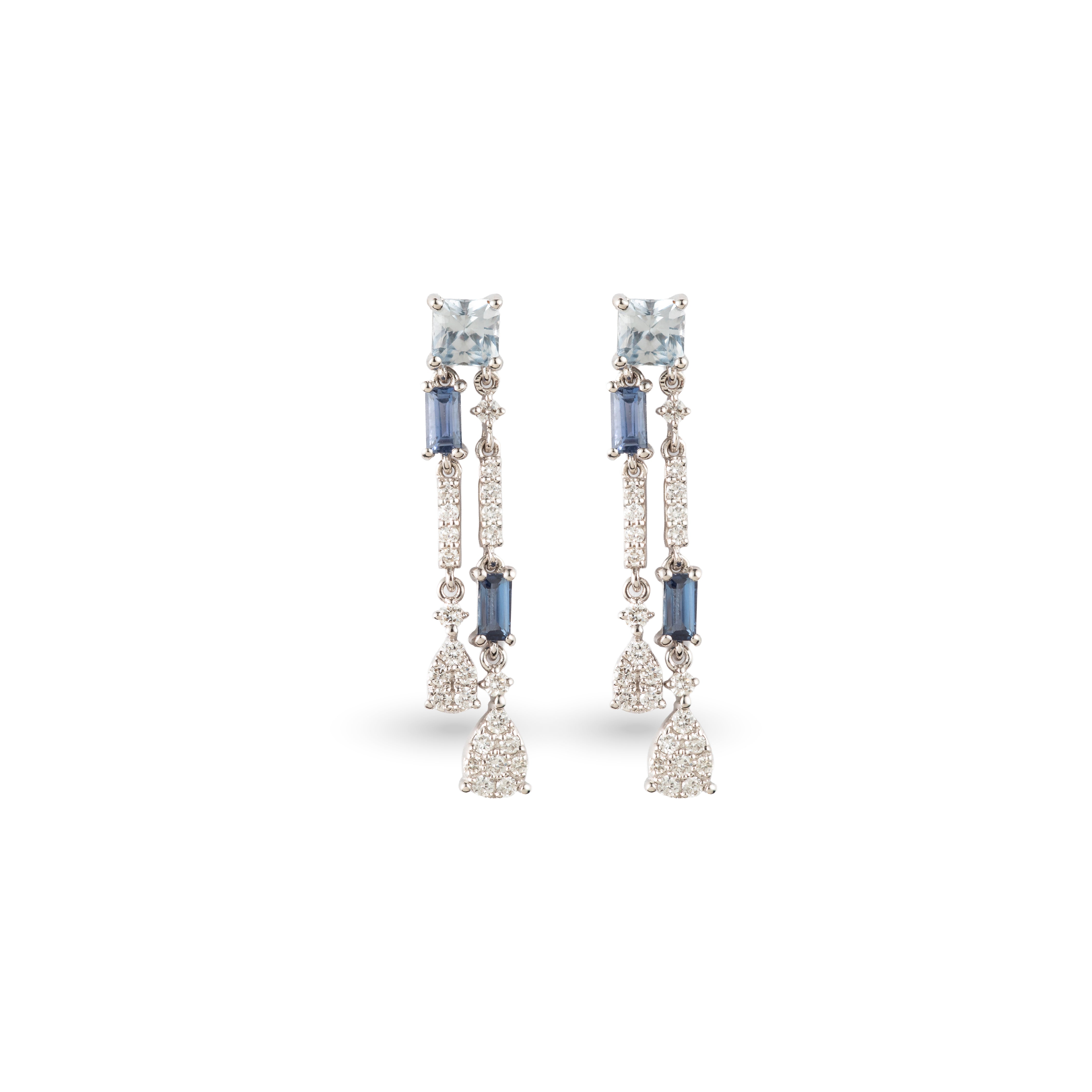 Sapphire Diamond Drop Earrings