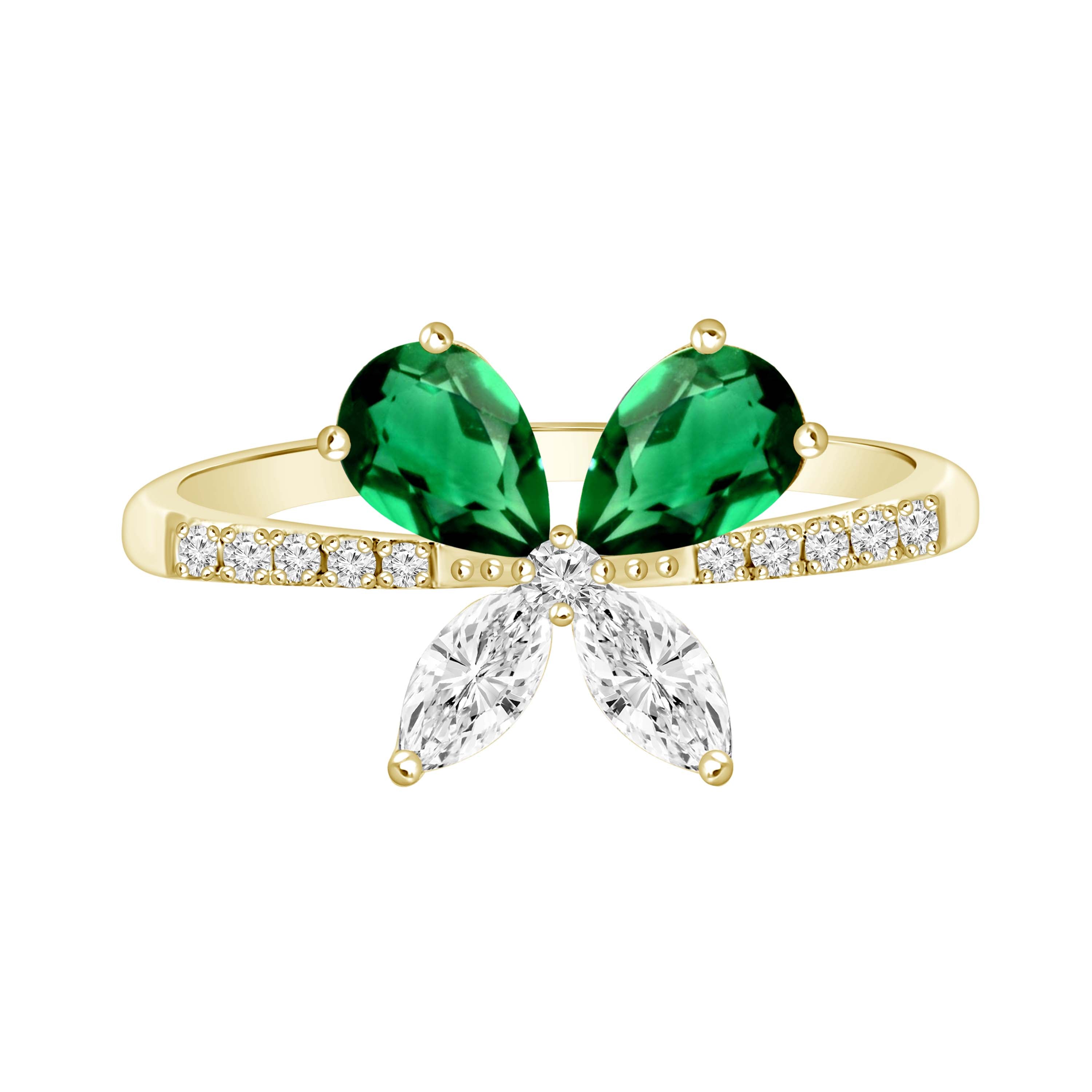 Emerald Bloom Diamond Ring