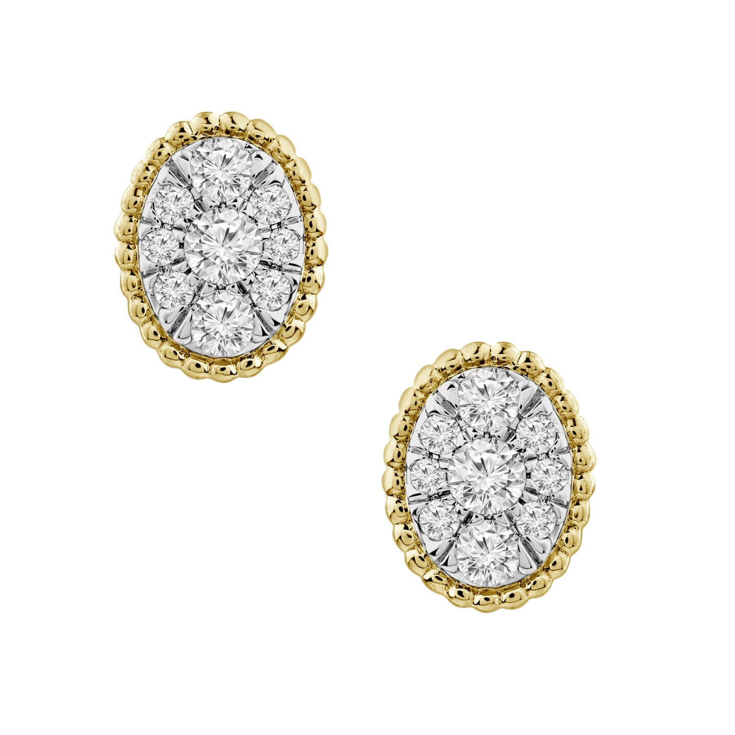 Oval Diamond Cluster Studs