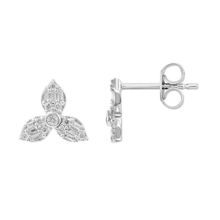 Diamond Trinity Stud Earrings
