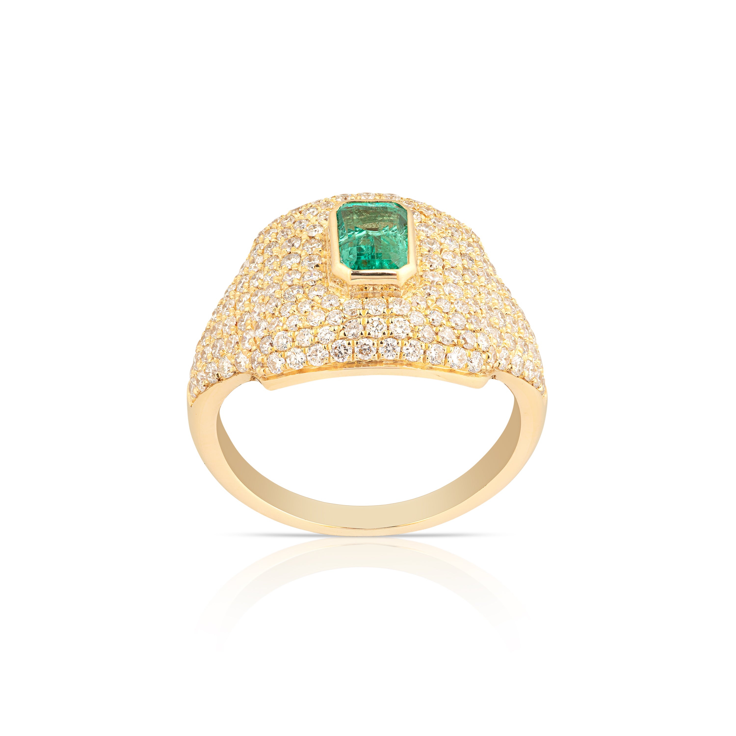 Classic Emerald Gold ring- Timeless Baguette