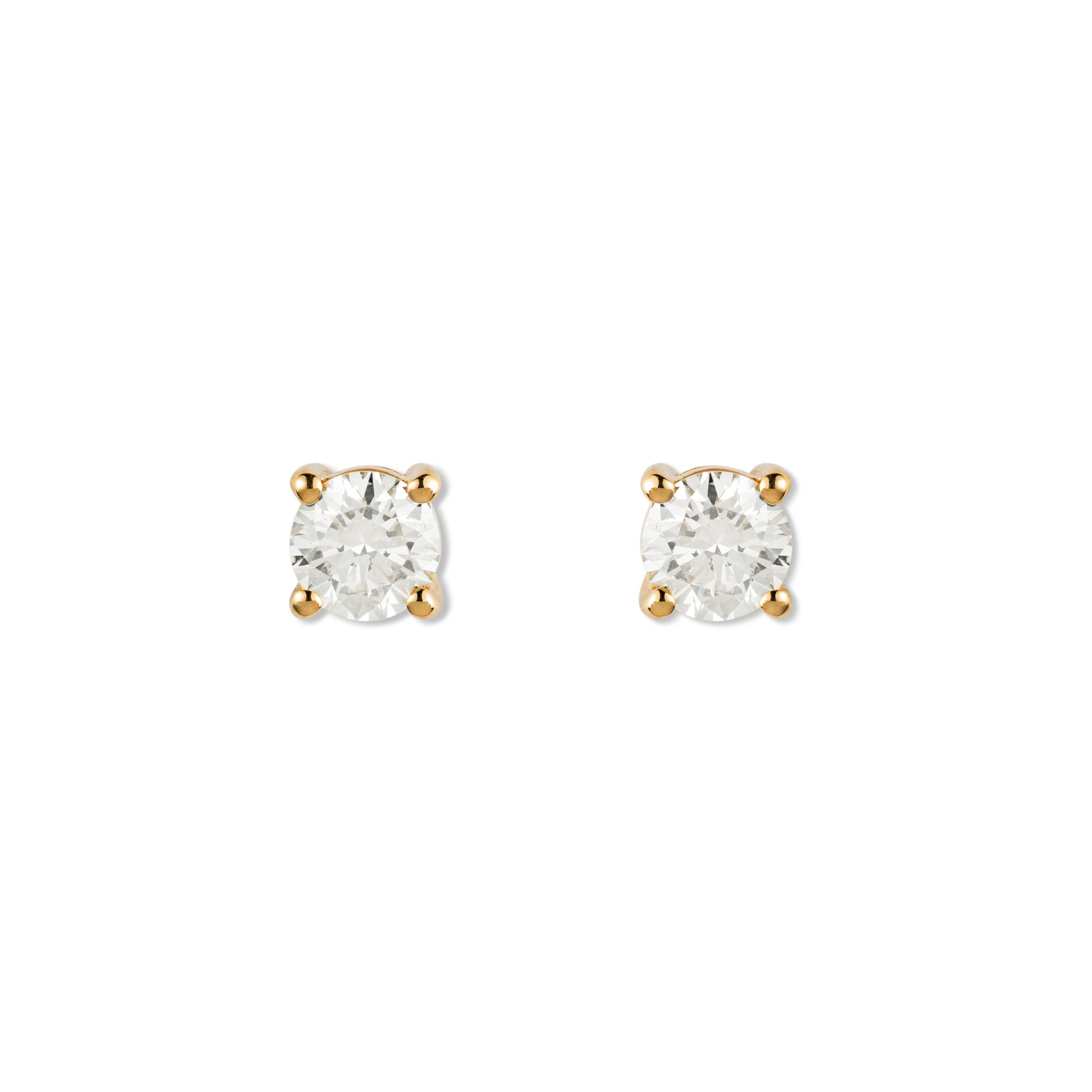 Round Brilliance Stud Earrings (Yellow Gold)- NEW