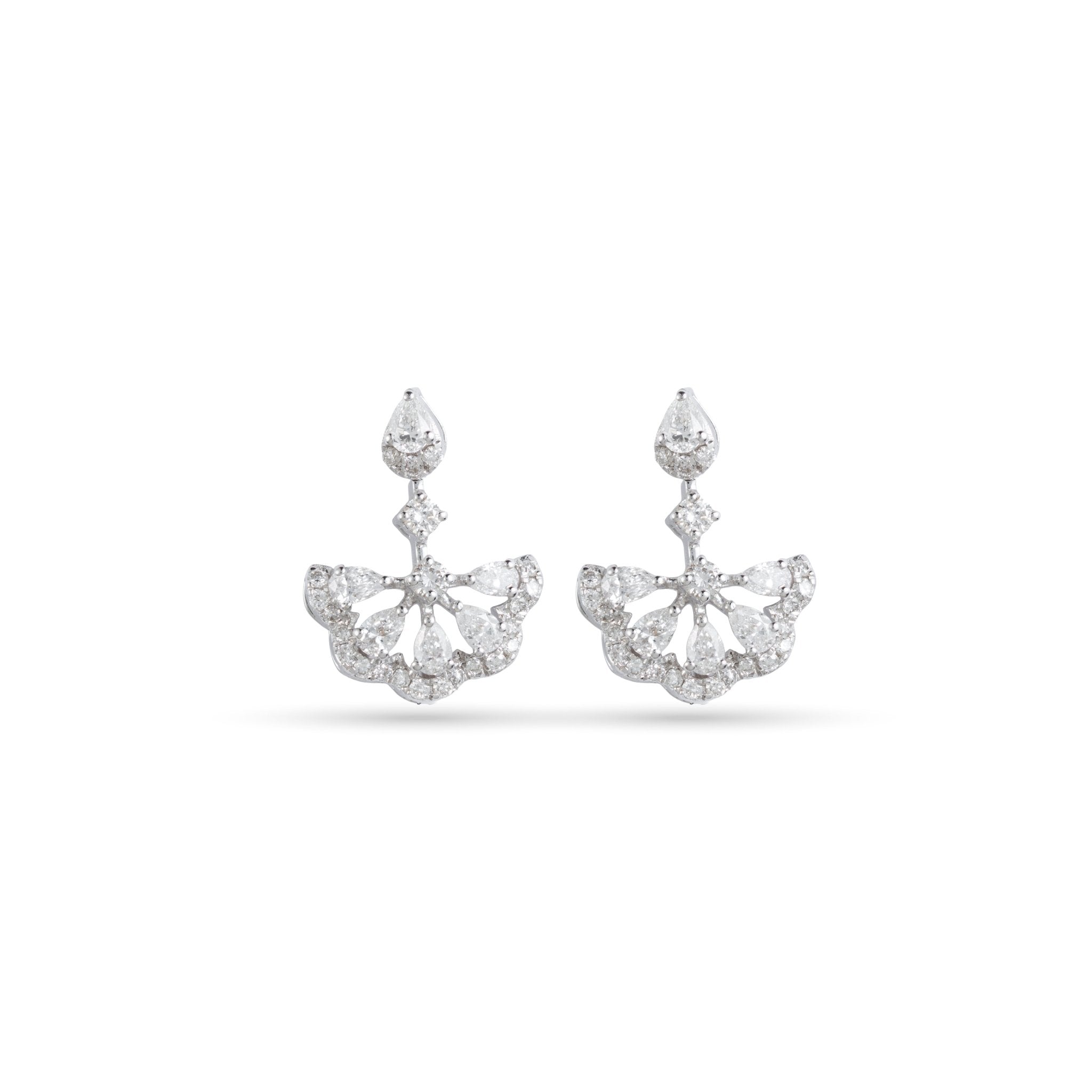 Floating Floral Diamond Earrings