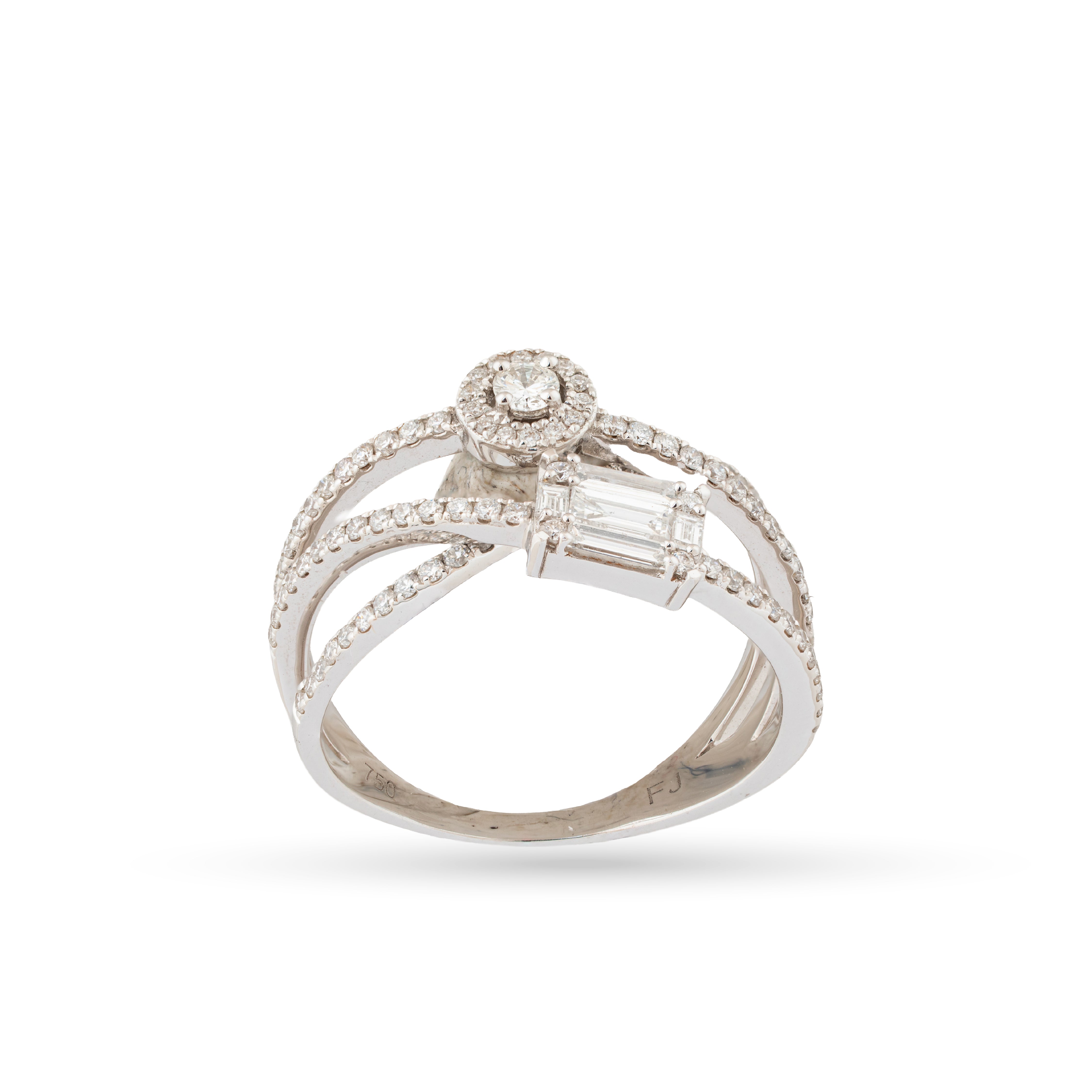 White Gold Toi et Moi Diamond Ring