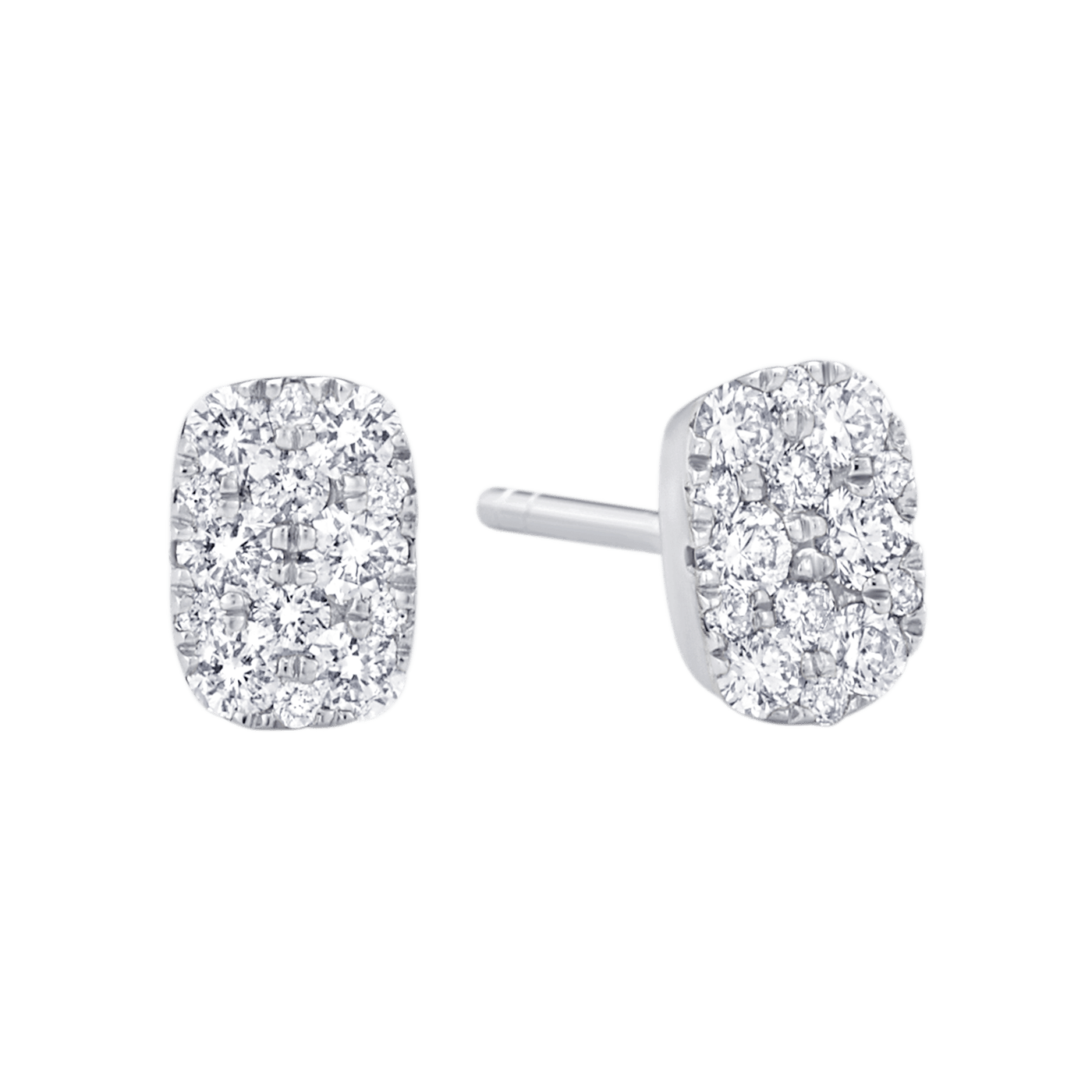 Sara Weinstock White Gold Reverie Cushion Cluster Studs