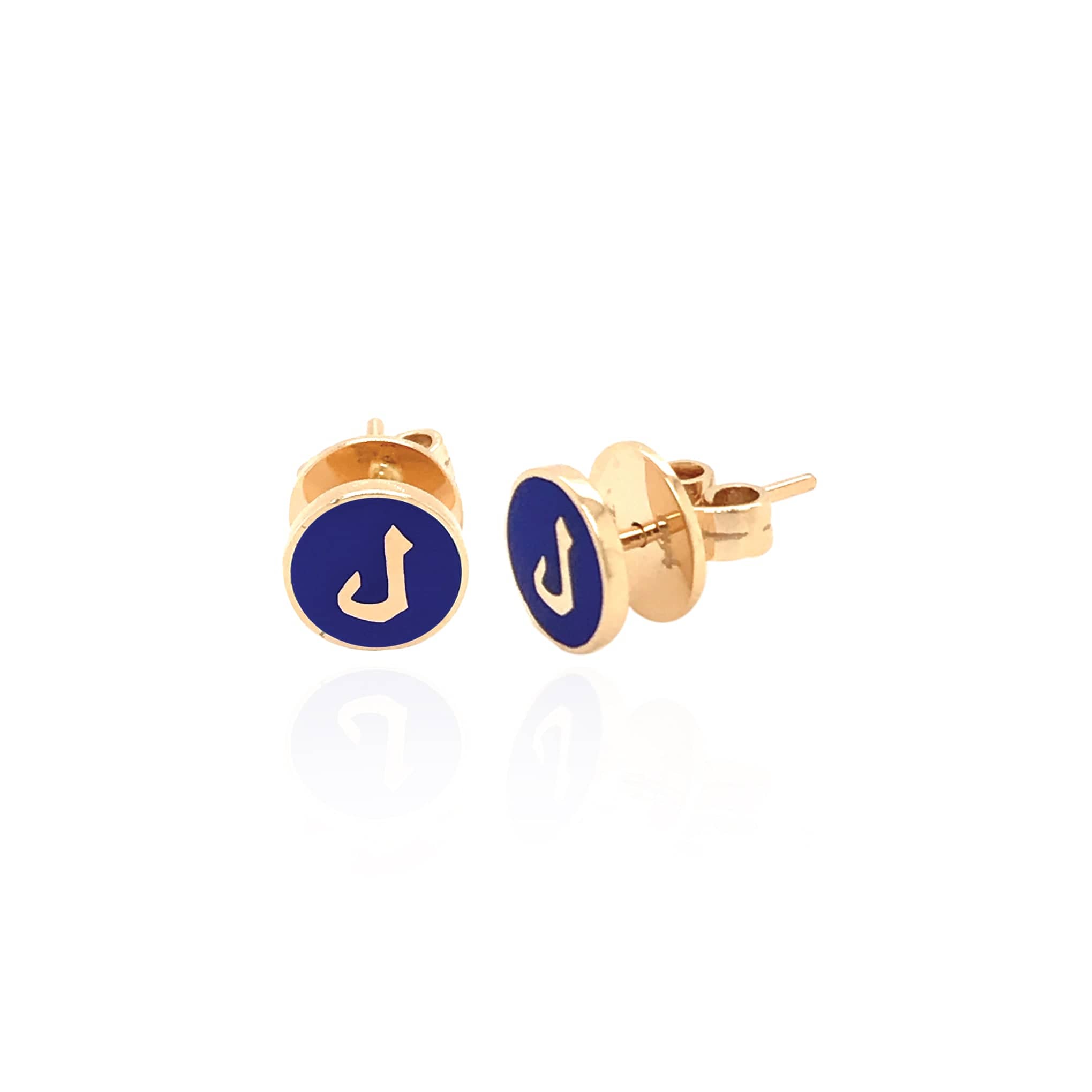 Bil Arabi Mina — Round Enamel Letter Earrings - M.Fitaihi