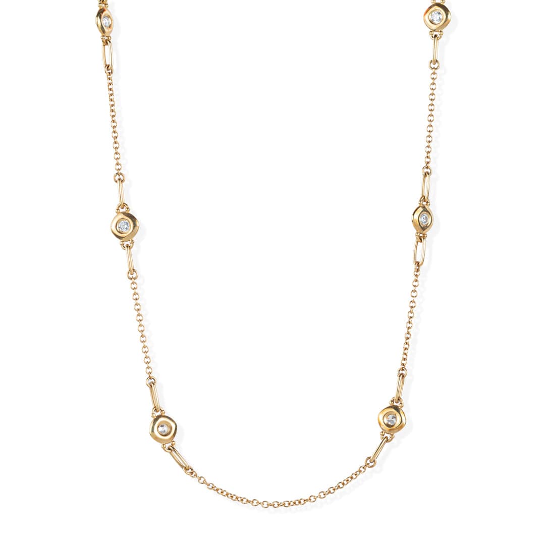 Diamond Station Necklace - M.Fitaihi