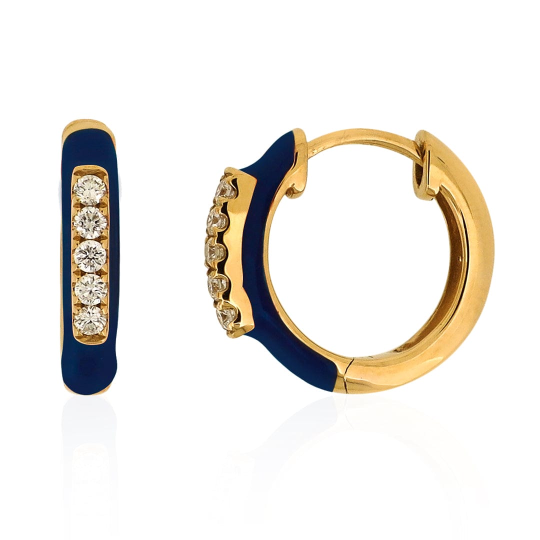 Enamel Diamond Earrings - M.Fitaihi