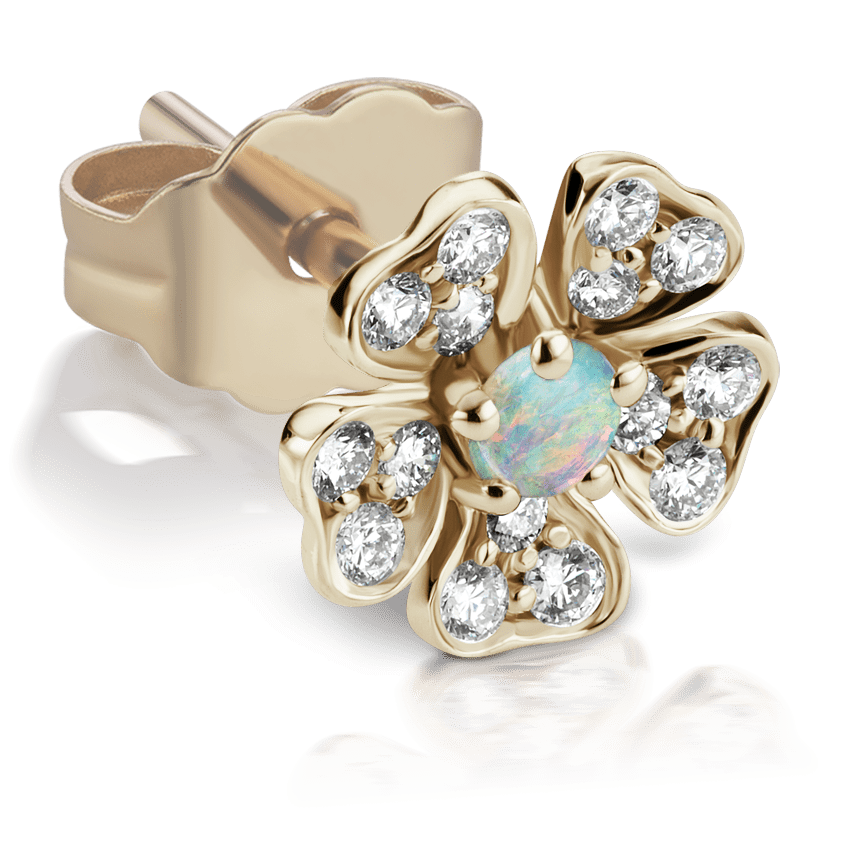Maria Tash Opal and Diamond Pansy Ear Stud - M.Fitaihi