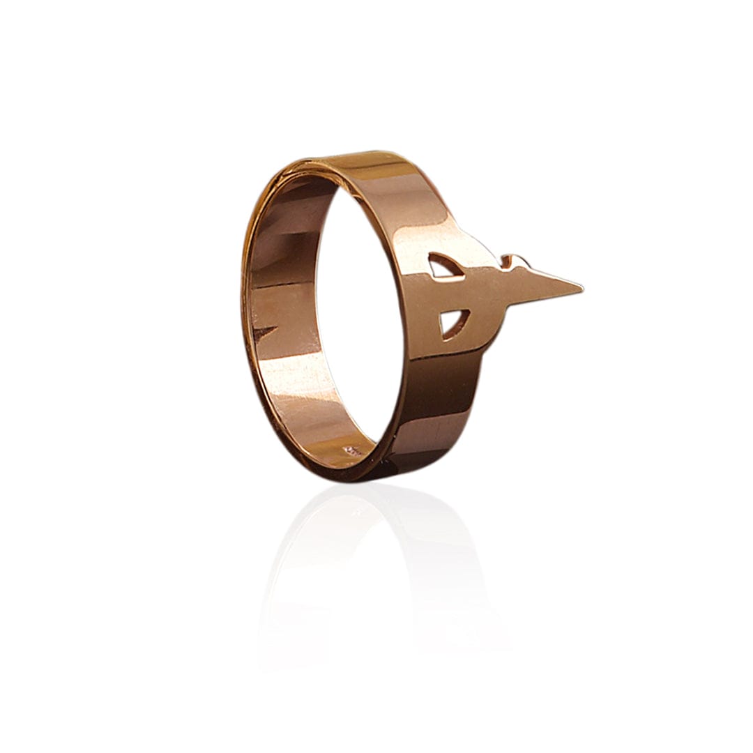M.Fitaihi Alif - Rose Gold Letter "Haa" Ring - M.Fitaihi