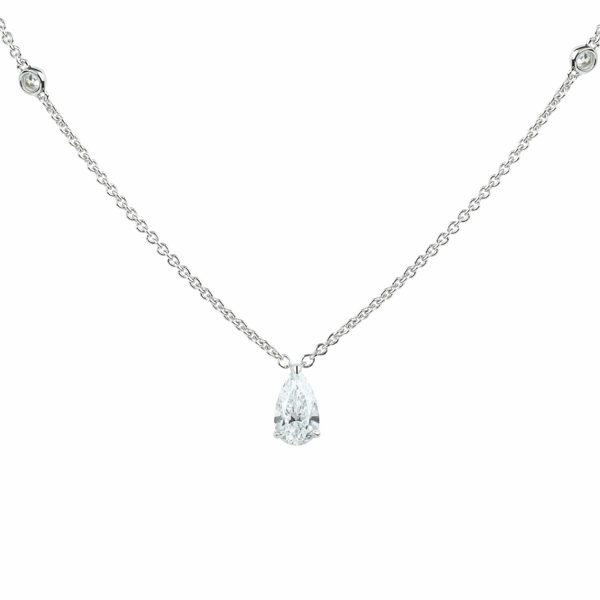 M.Fitaihi Everyday Sparkle - Pear Diamond Necklace - M.Fitaihi