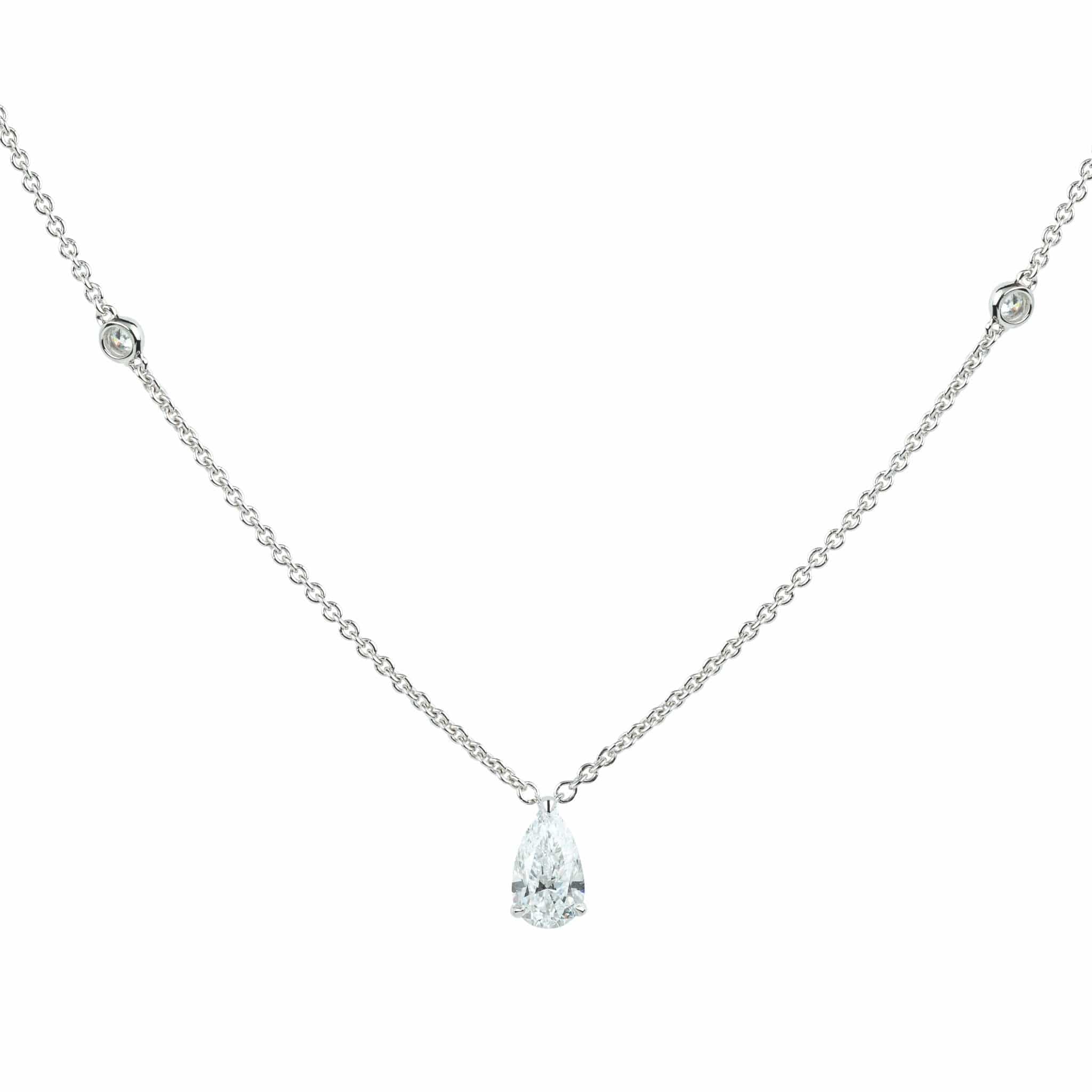 M.Fitaihi Everyday Sparkle - Pear Diamond Necklace - M.Fitaihi