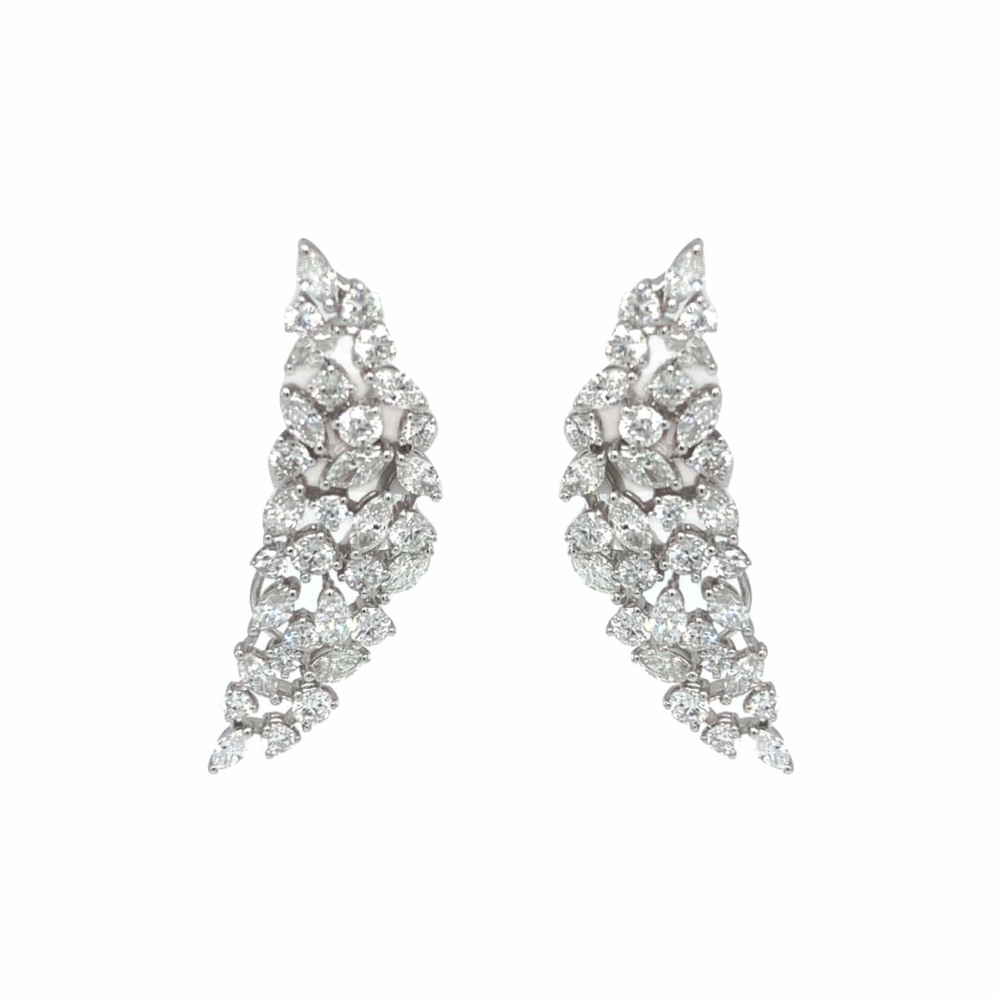 M.Fitaihi Everyday Sparkle - White Gold with Diamonds Earrings - M.Fitaihi