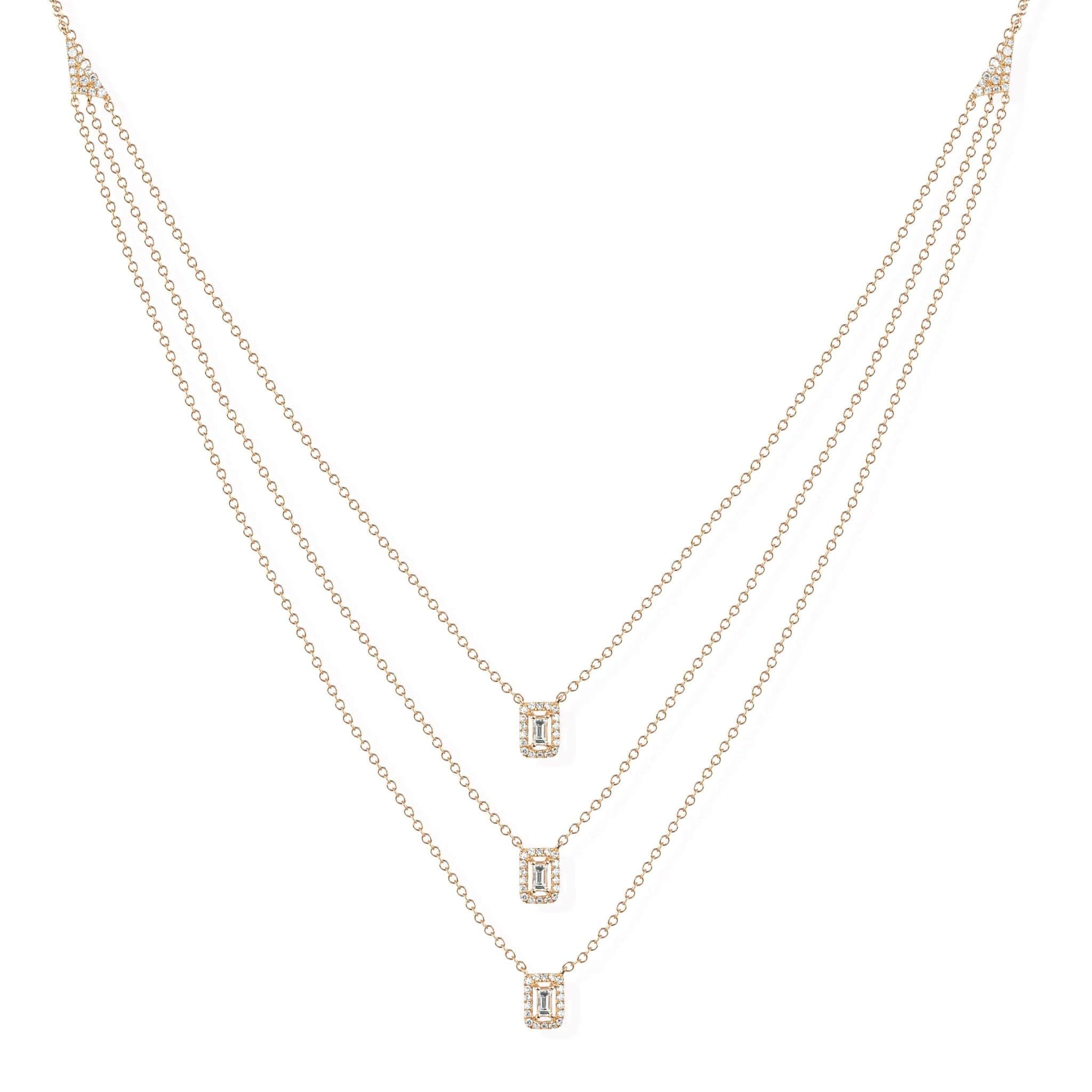 M.Fitaihi Timeless Baguette - Gold & Diamond Necklace - M.Fitaihi