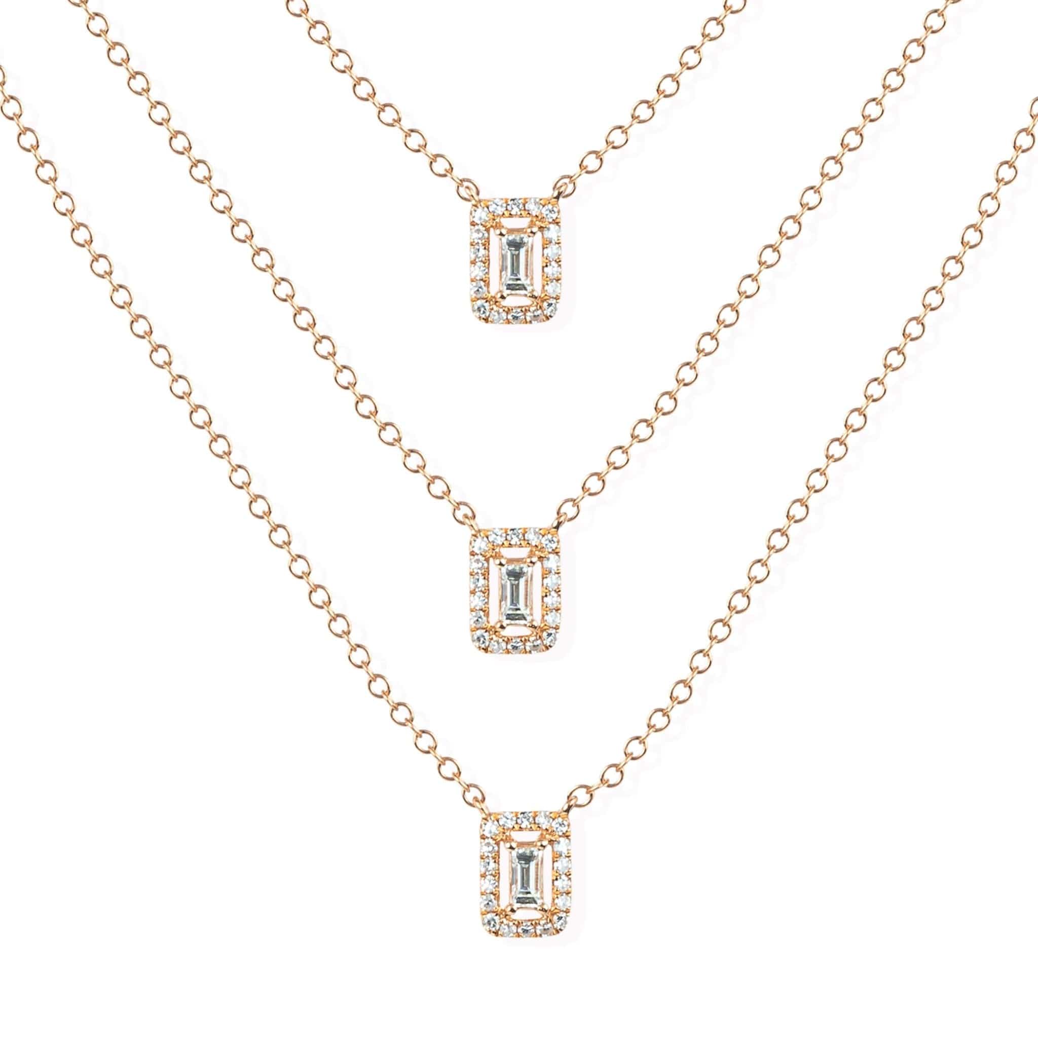 M.Fitaihi Timeless Baguette - Gold & Diamond Necklace - M.Fitaihi