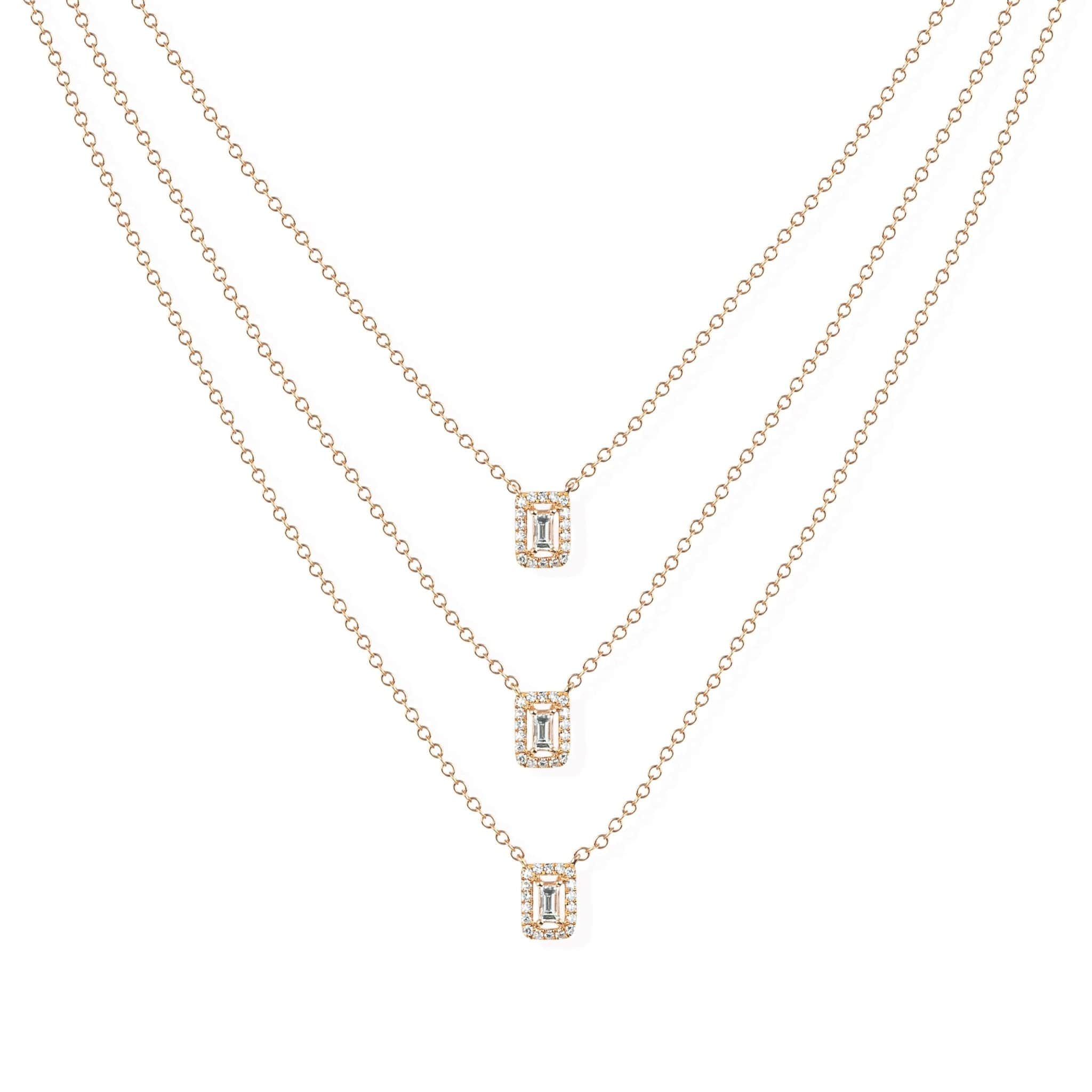 M.Fitaihi Timeless Baguette - Gold & Diamond Necklace - M.Fitaihi