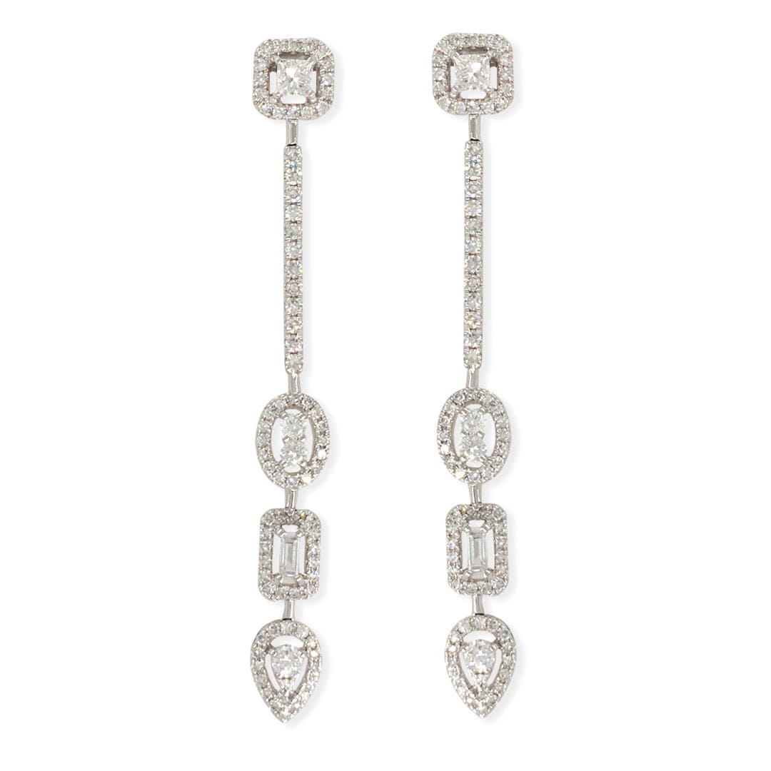 M.Fitaihi Timeless Baguette - White Gold & Diamond Earrings - M.Fitaihi