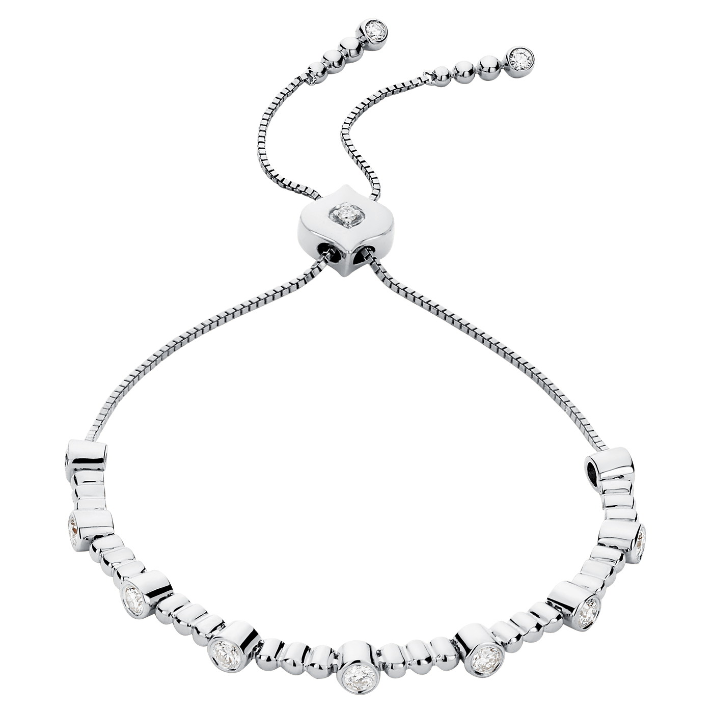 Sara Weinstock White Gold Isadora Bezel & Bead Bolo - M.Fitaihi