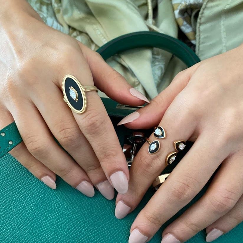 Savolinna Lemonade Double Marquise Ring White Gold - M.Fitaihi