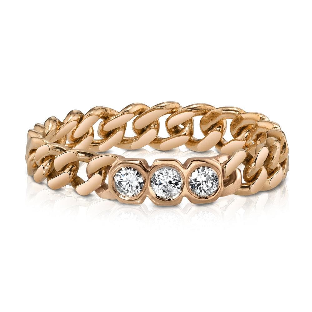 Shay Jewelry Triple Diamond Baby Link Ring - M.Fitaihi