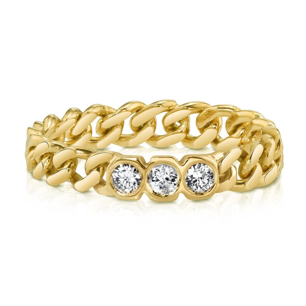 Shay Jewelry Triple Diamond Link Ring - M.Fitaihi