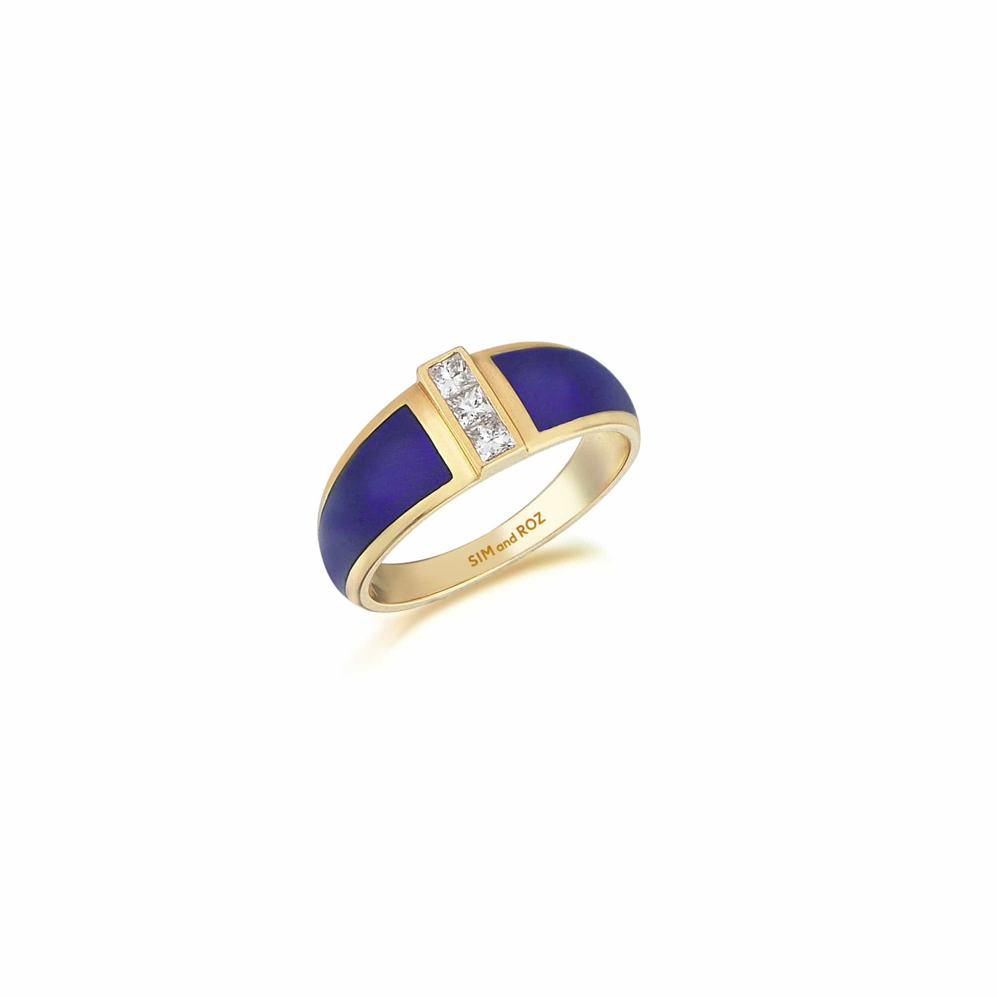 Sim & Roz Yellow Gold Alignment Ring With Diamonds - M.Fitaihi