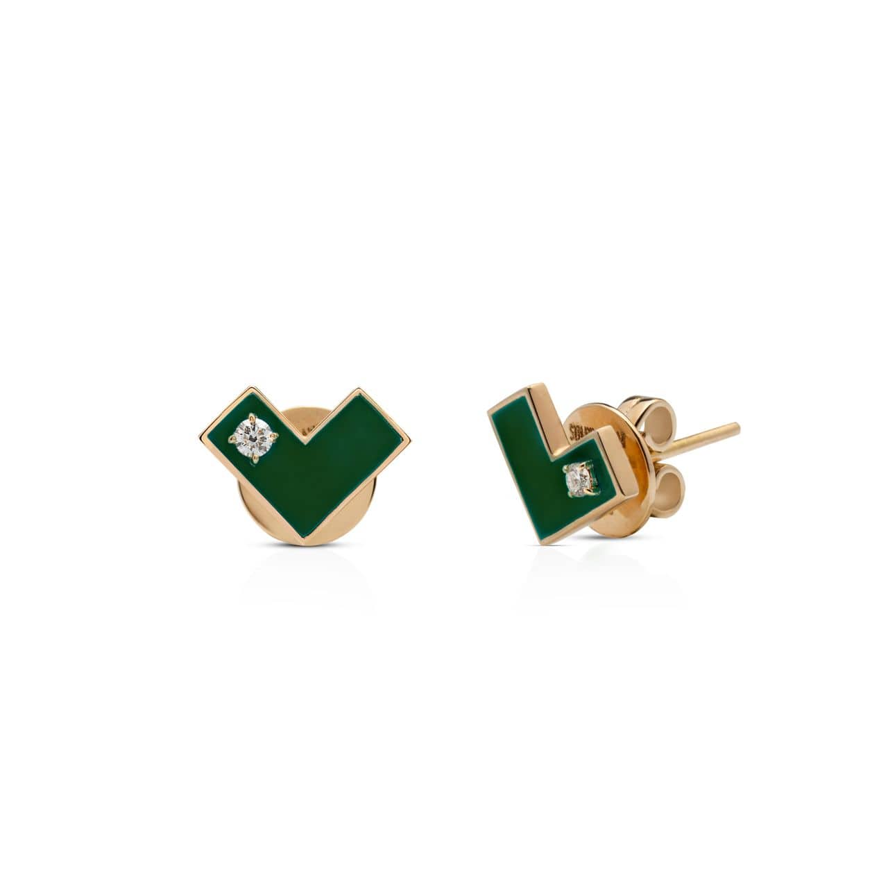 Sumaya Bakkar Heart Of Gold Earring - Green - M.Fitaihi