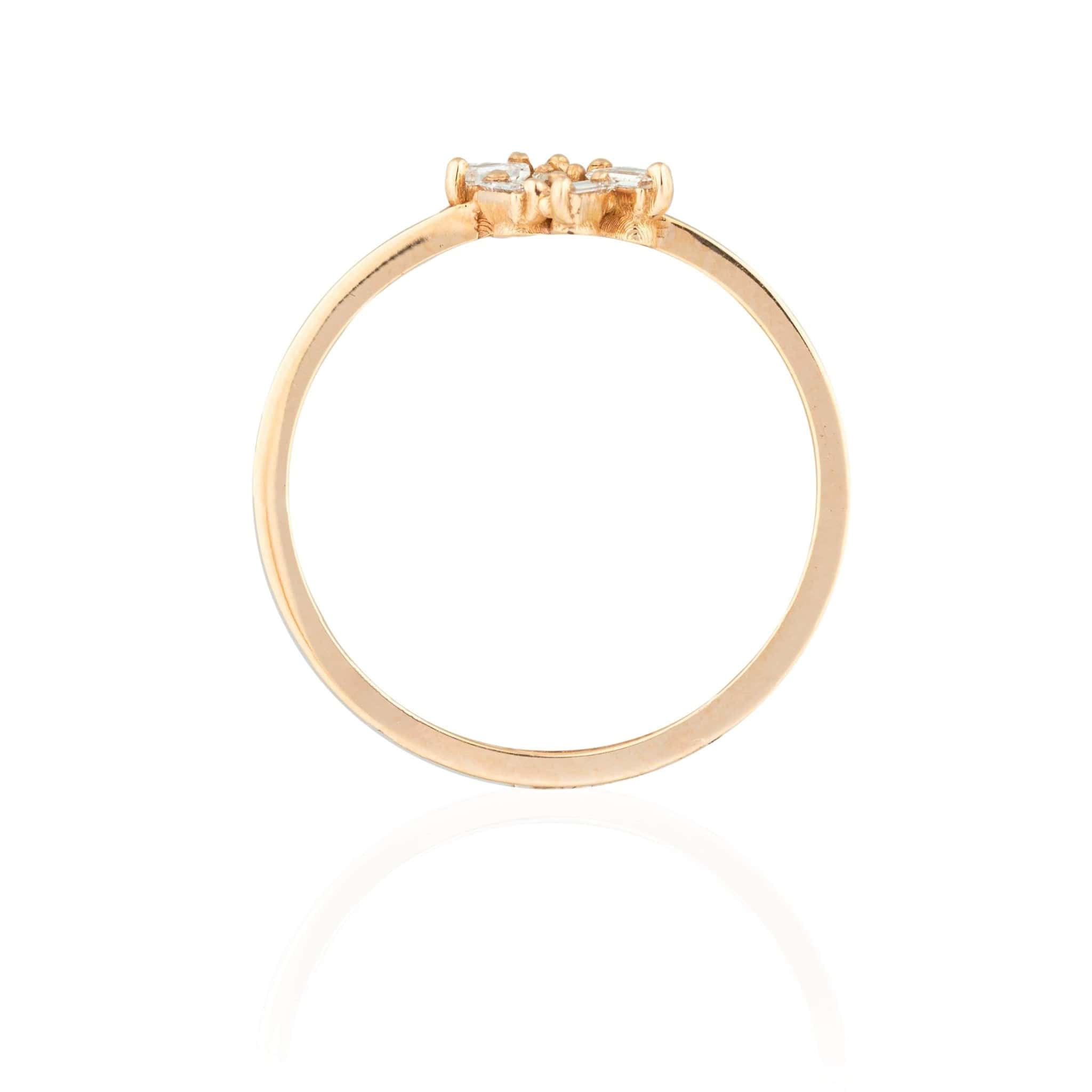 Suzanne Kalan White Diamond Baguettes Ring - M.Fitaihi