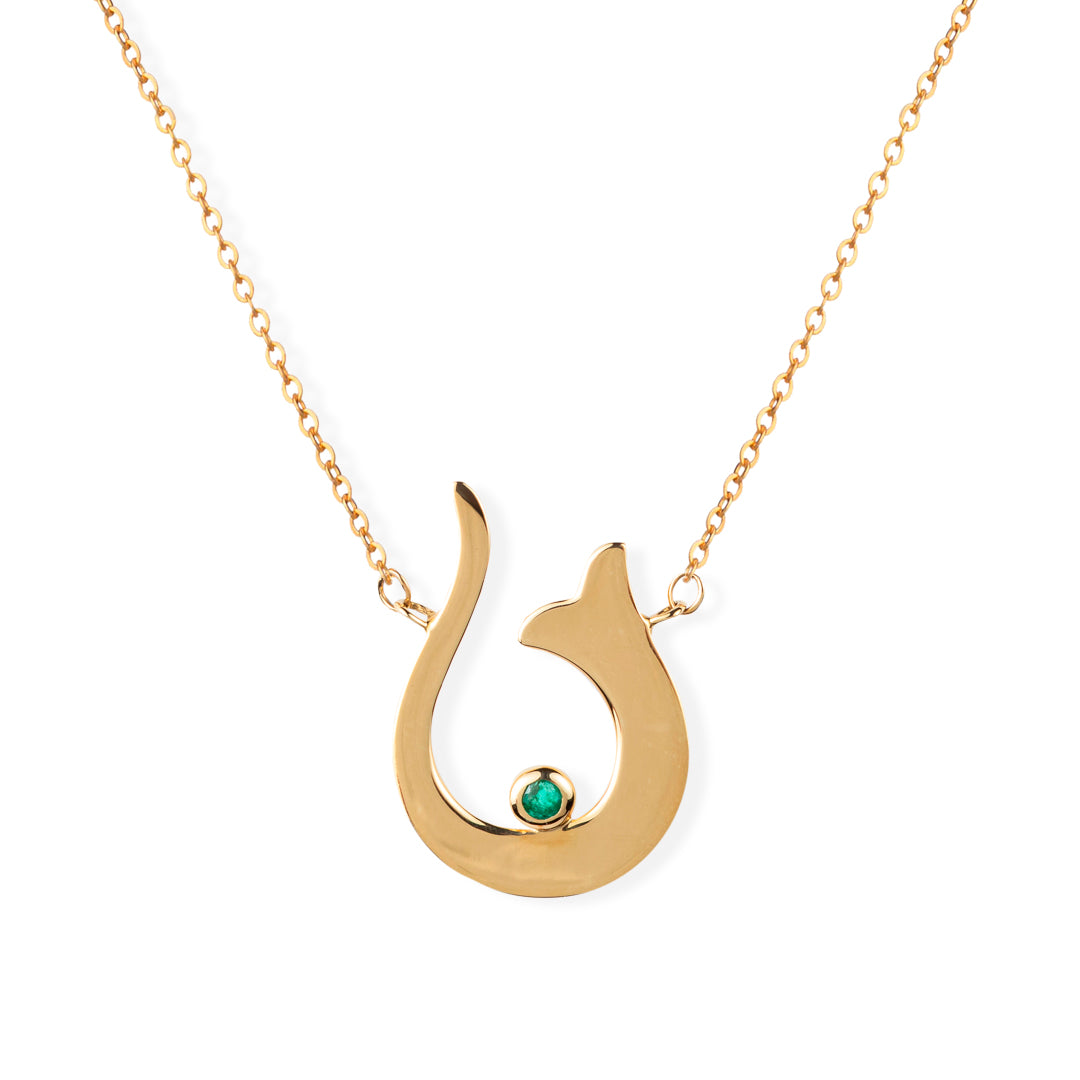 M.Fitaihi Alif - Gold Letter "ن" Necklace