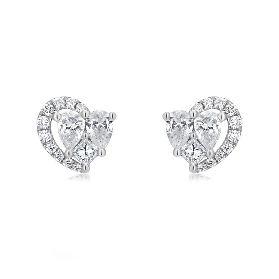 Endless Diamond  Heart Earrings