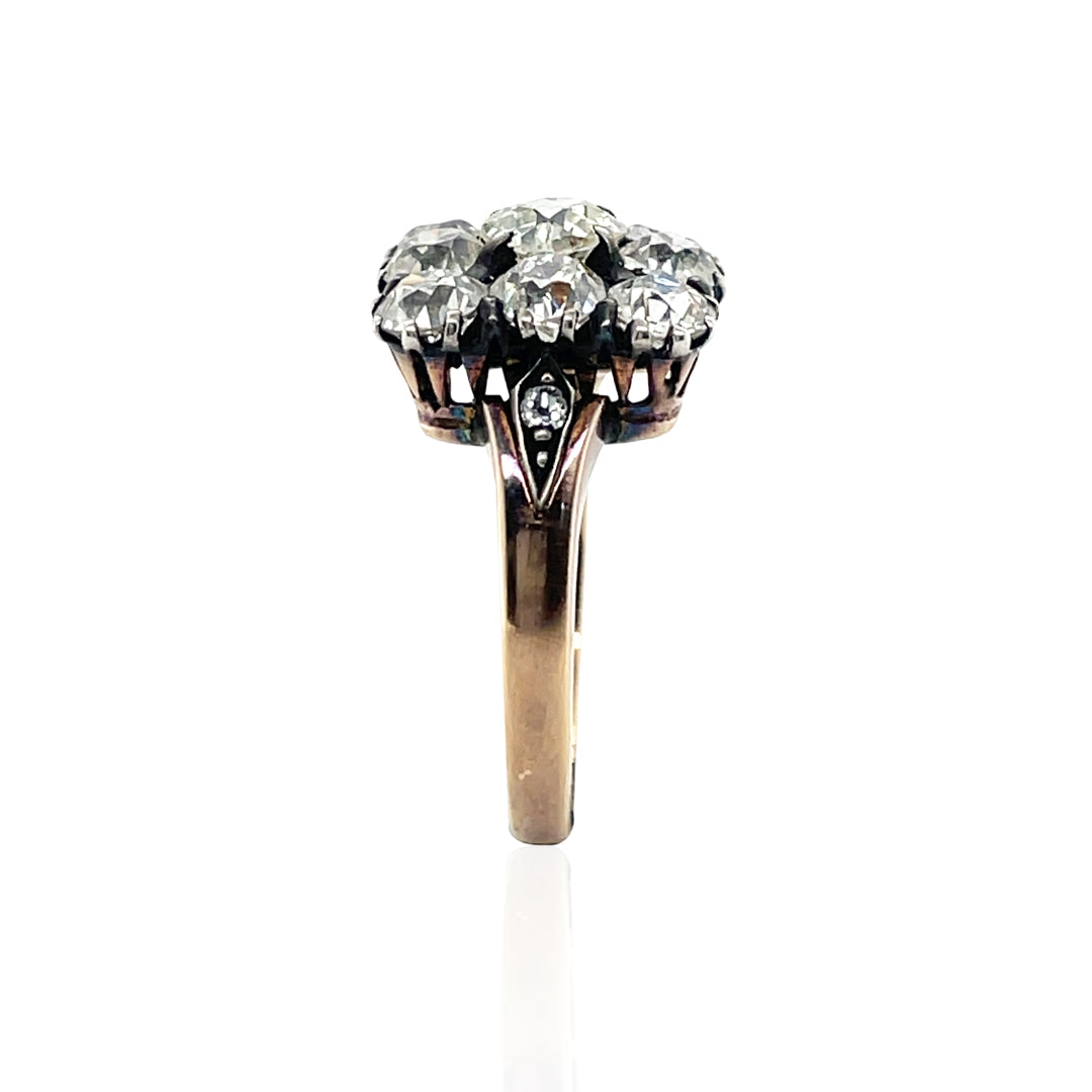 Vintage Nine-Stone Diamond Cluster Ring