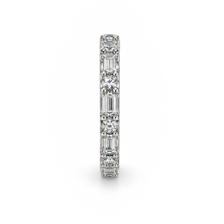 Emerald and Round-Cut Diamond Eternity Ring