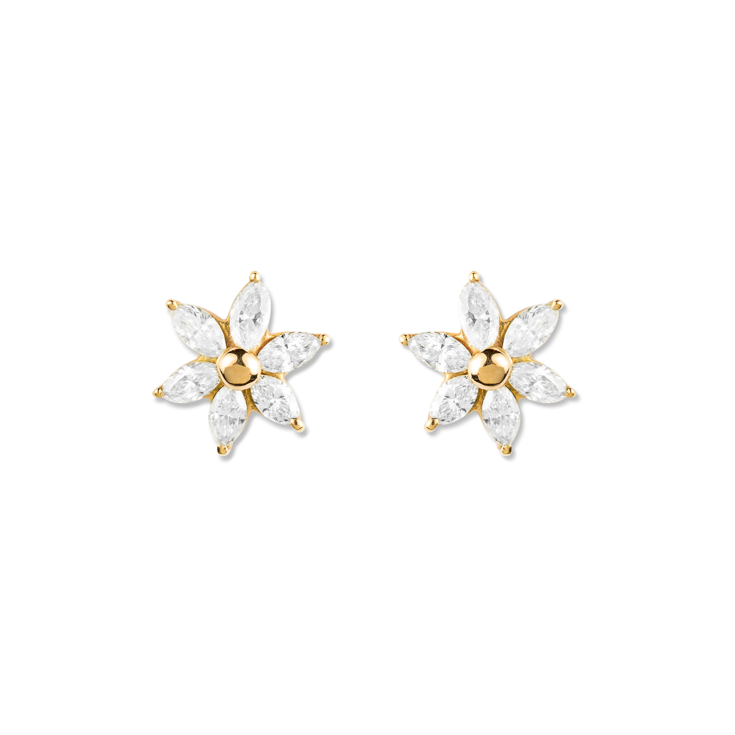Floral Diamond Earrings- NEW