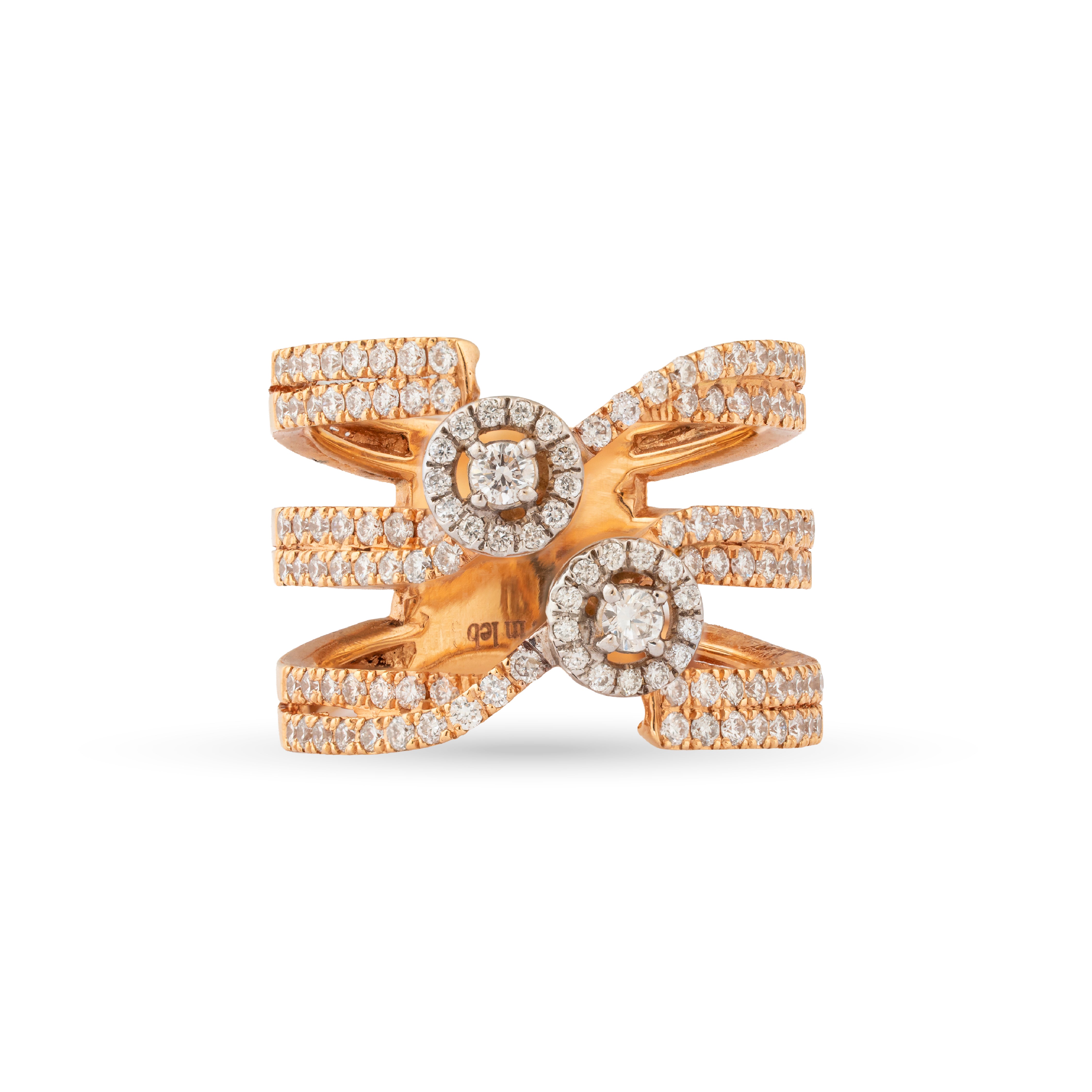 Spiral Open Diamond & Gold Ring