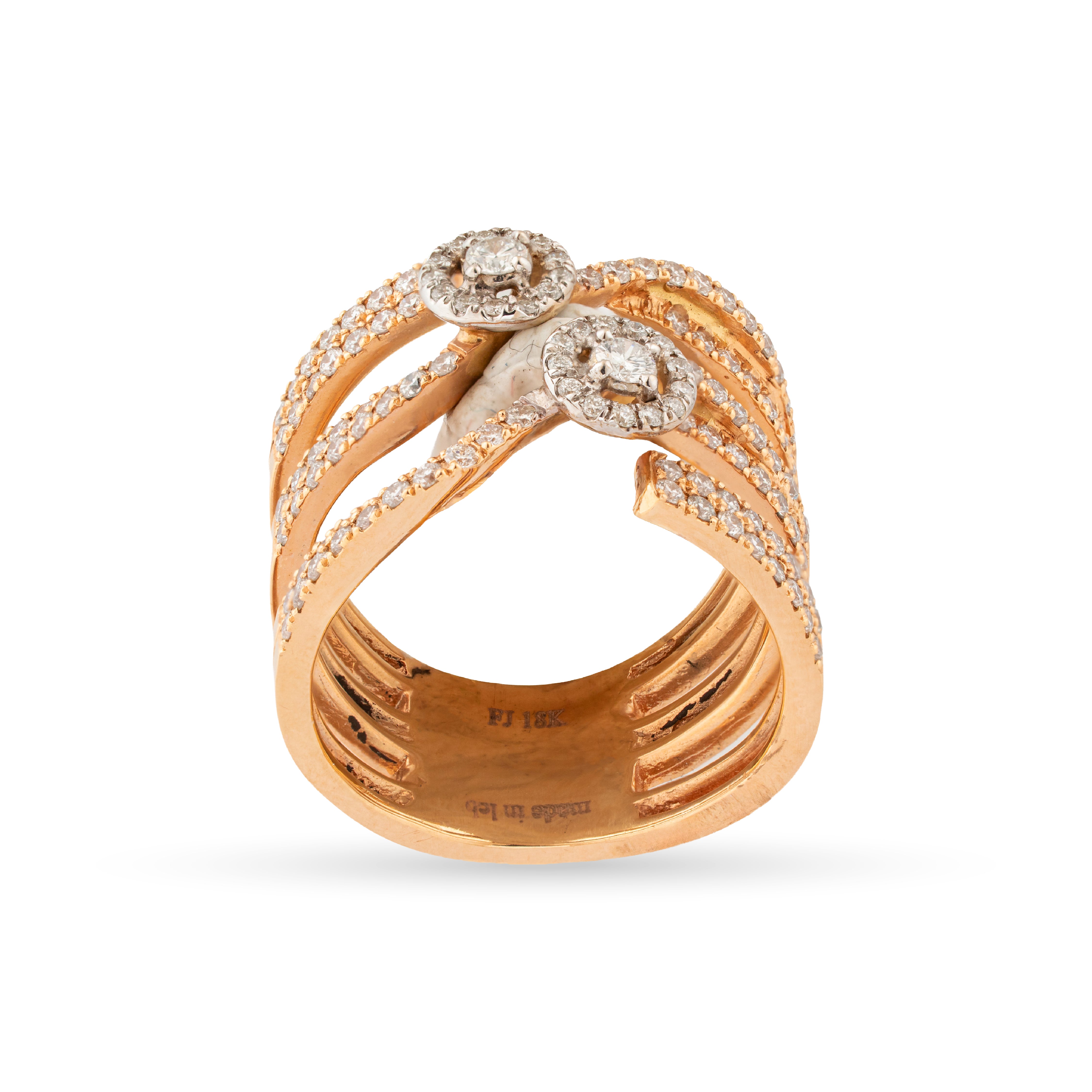 Spiral Open Diamond & Gold Ring