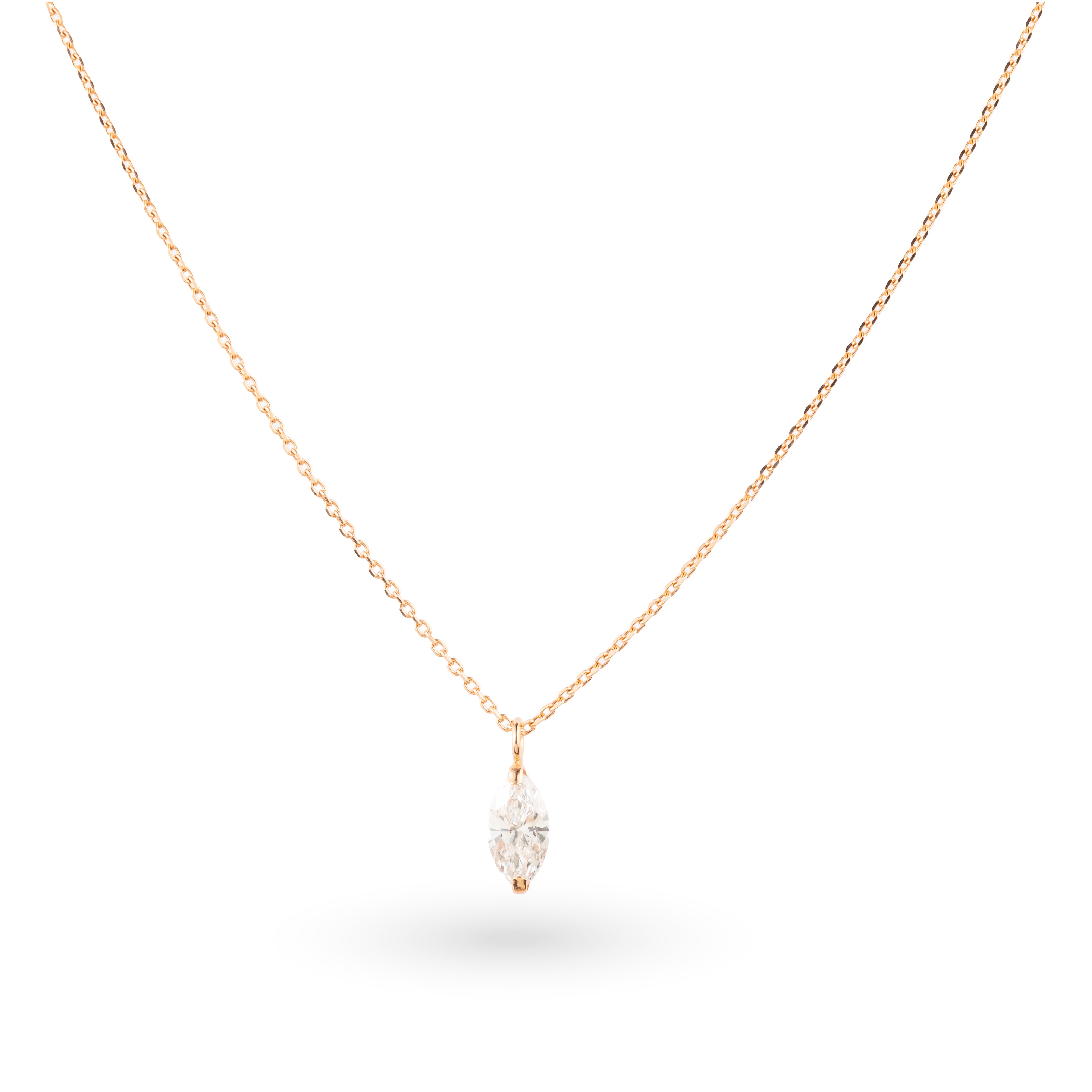 Marquise Solitaire Diamond Necklace