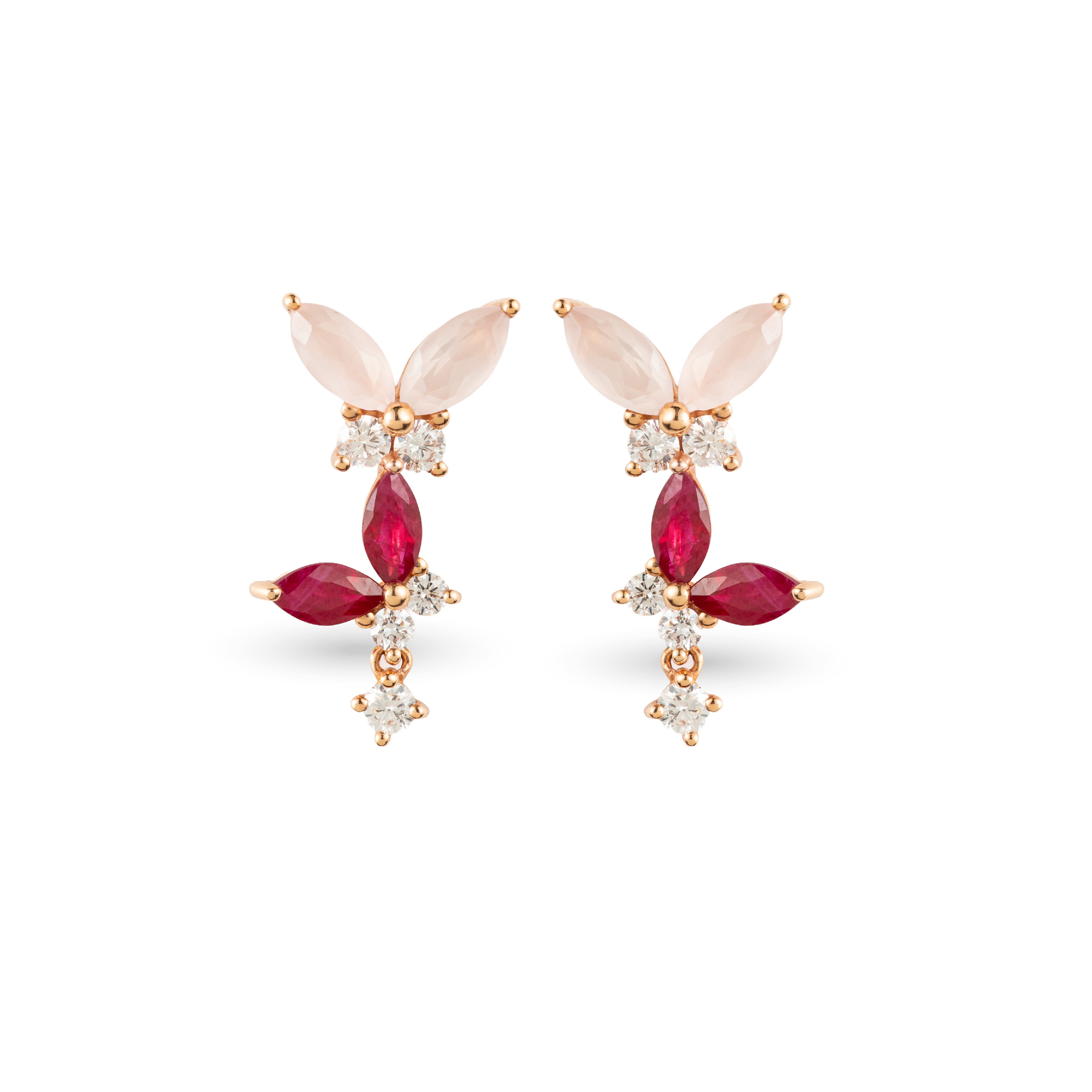 Butterfly Sapphire Diamond Earrings