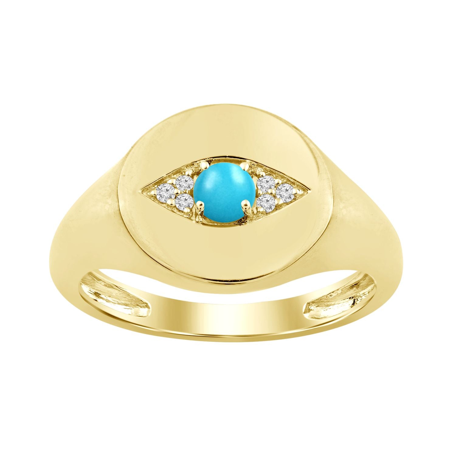 Turquoise Evil Eye Gold Ring