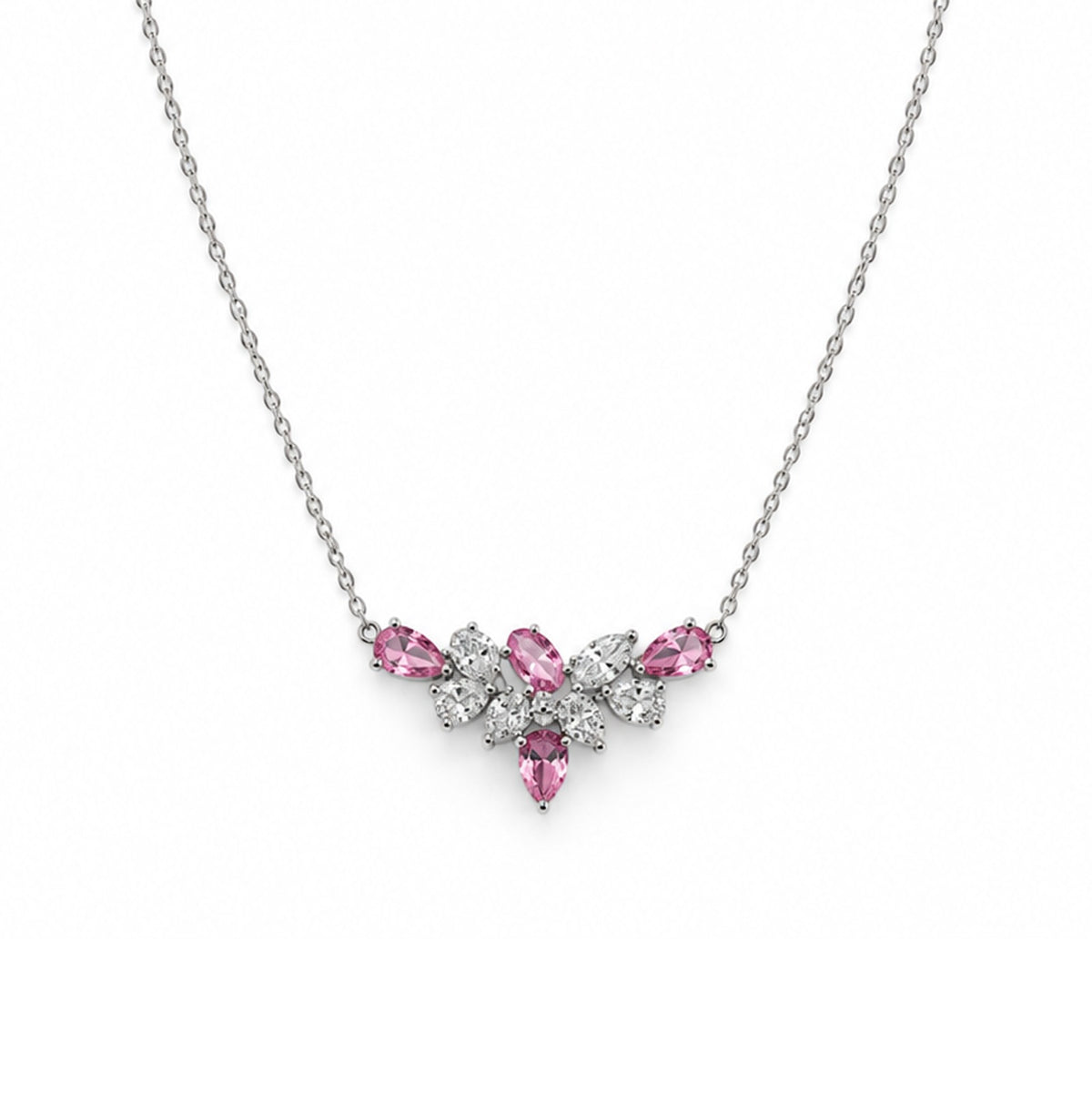 Pink Crystal Butterfly Necklace