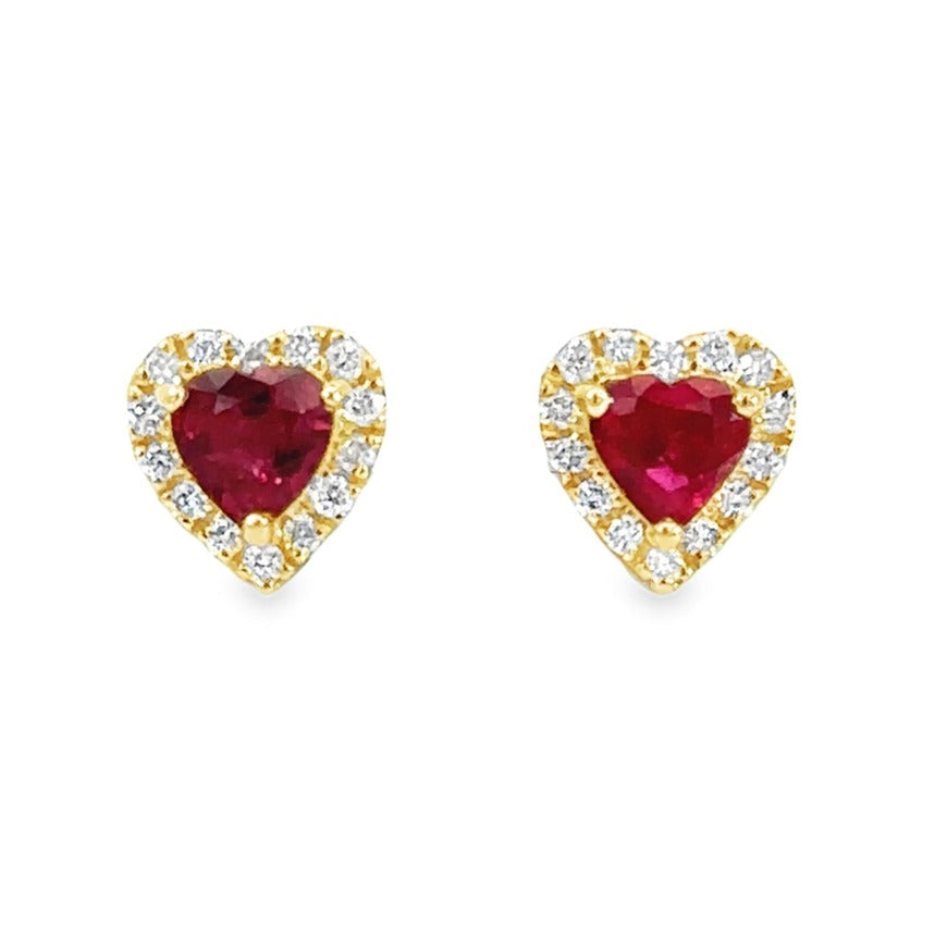 Ruby Heart Shape Earrings(New)
