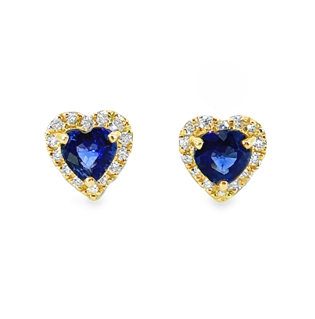 Heart Shape Gold & Diamond Earrings
