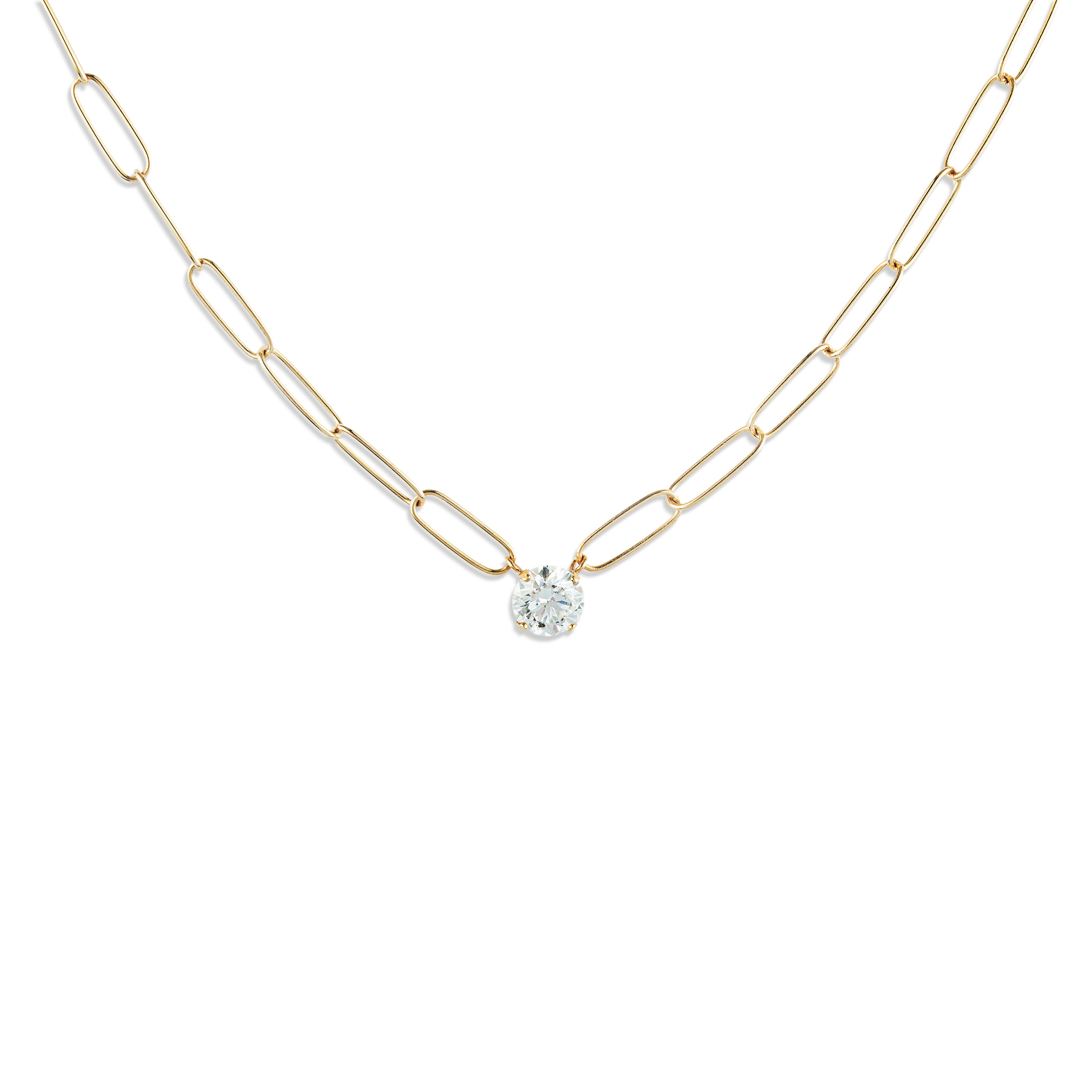 Diamond Round Brilliance Link Necklace