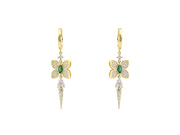 Butterfly Earrings with Emerald & Diamonds- Fiore