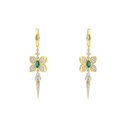 Butterfly Earrings with Emerald & Diamonds- Fiore