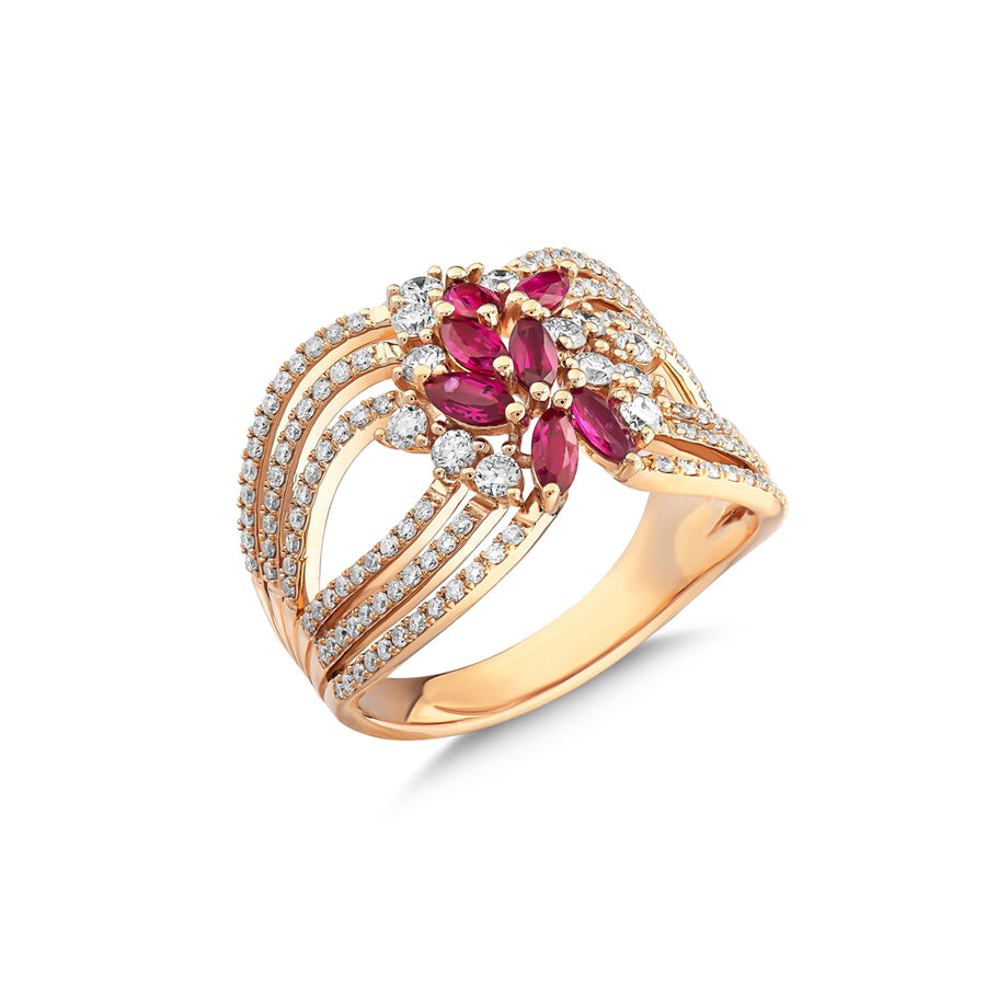 Opulent Style Diamond & Ruby Ring